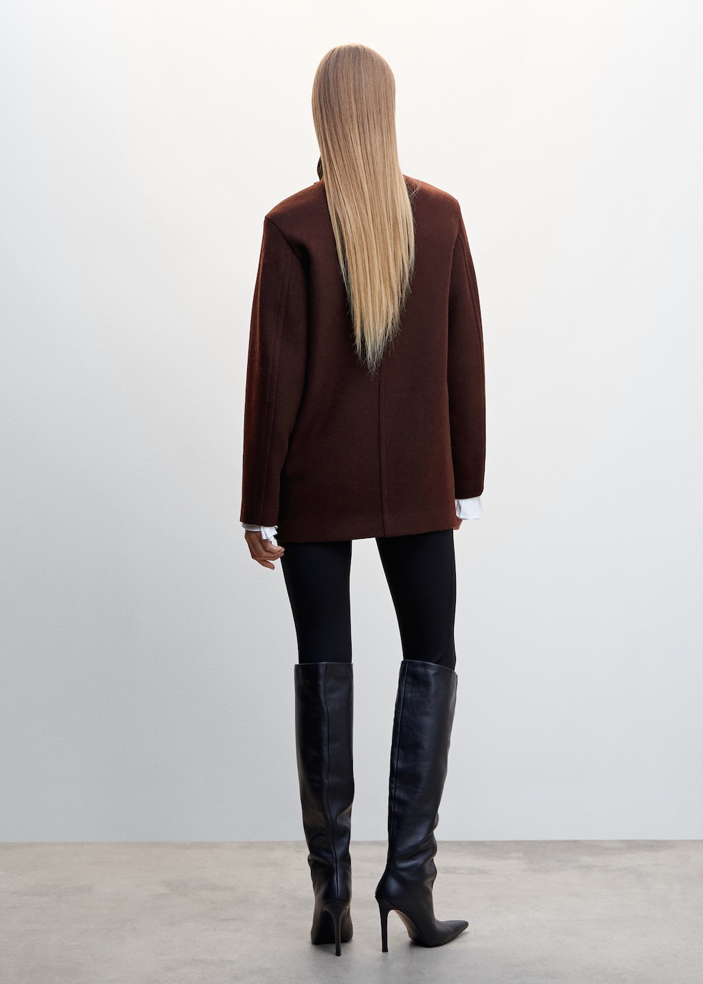 Wool funnel neck coat Women MANGO OUTLET USA