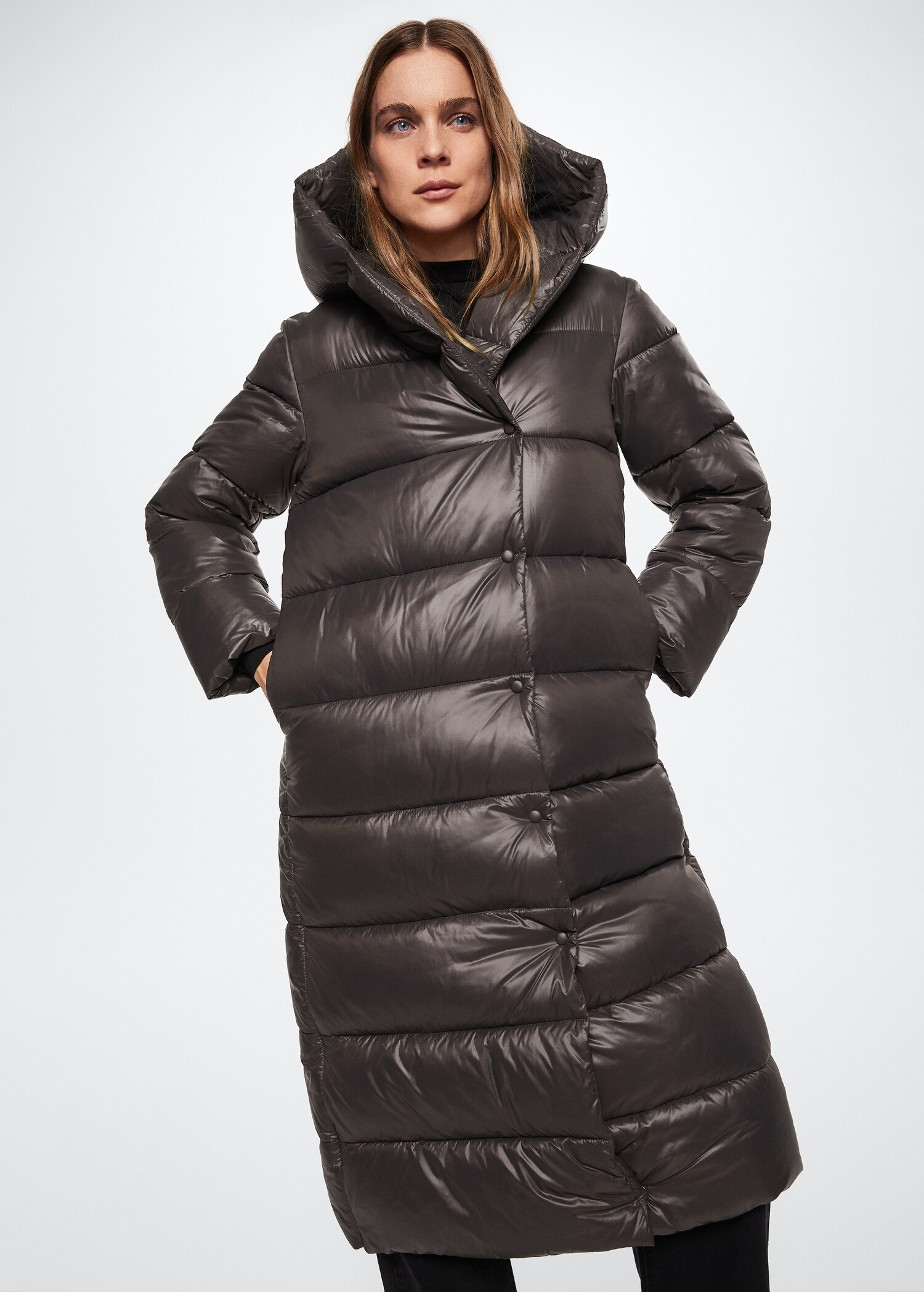 Anorak acolchado cruzado - Plano medio