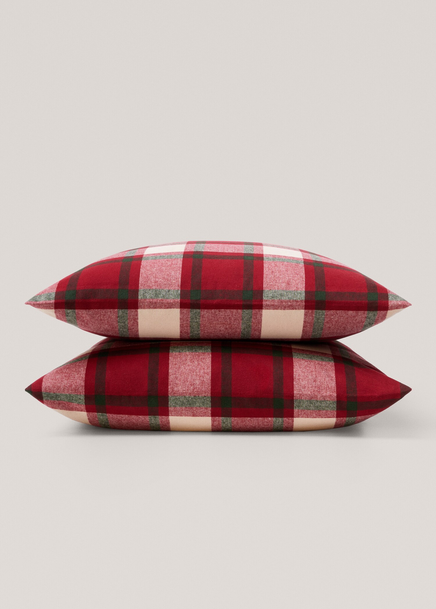 Check flannel cushion cover 60x60cm - Details of the article 1