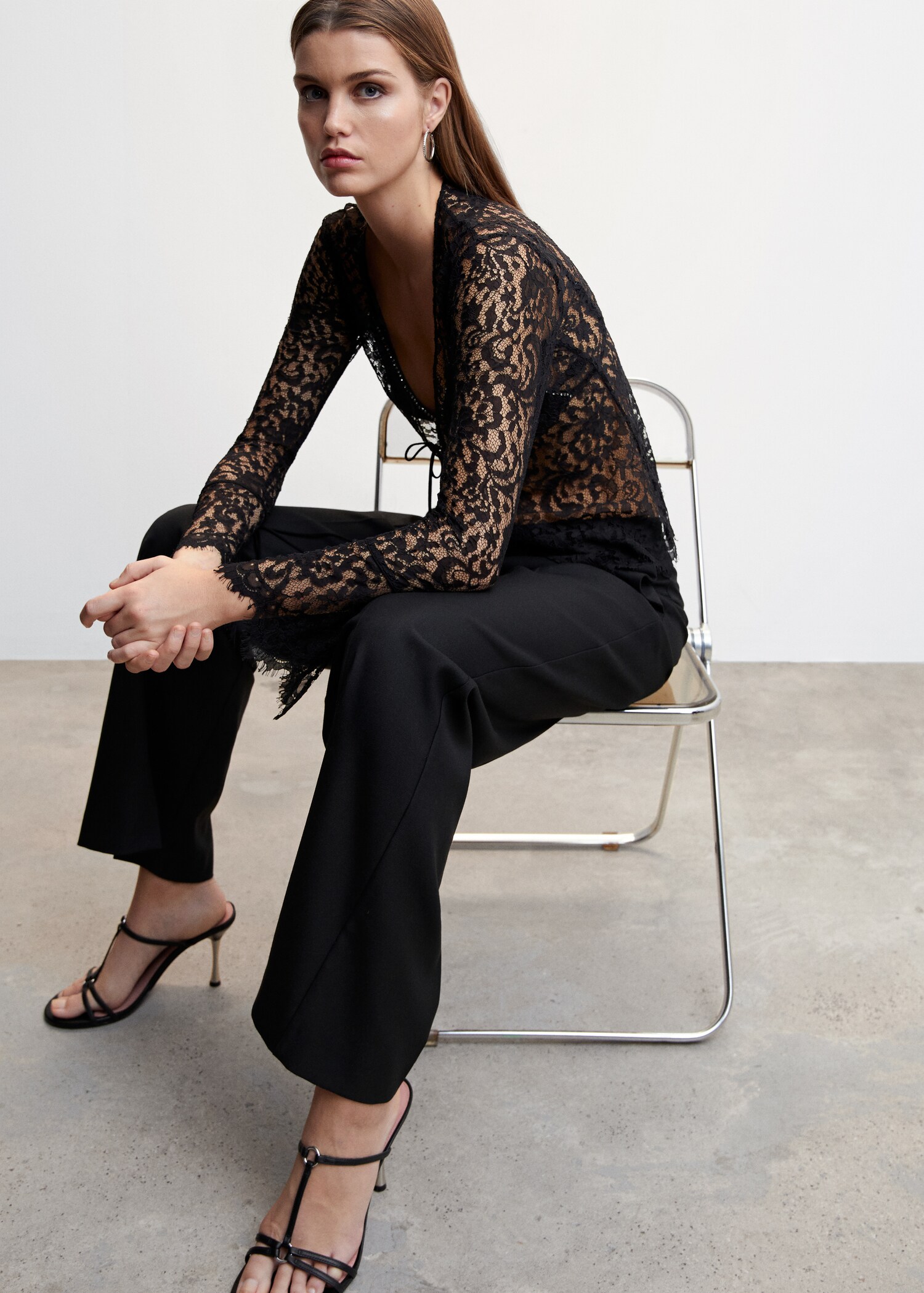 Wide leg fluid pants - Details of the article 2