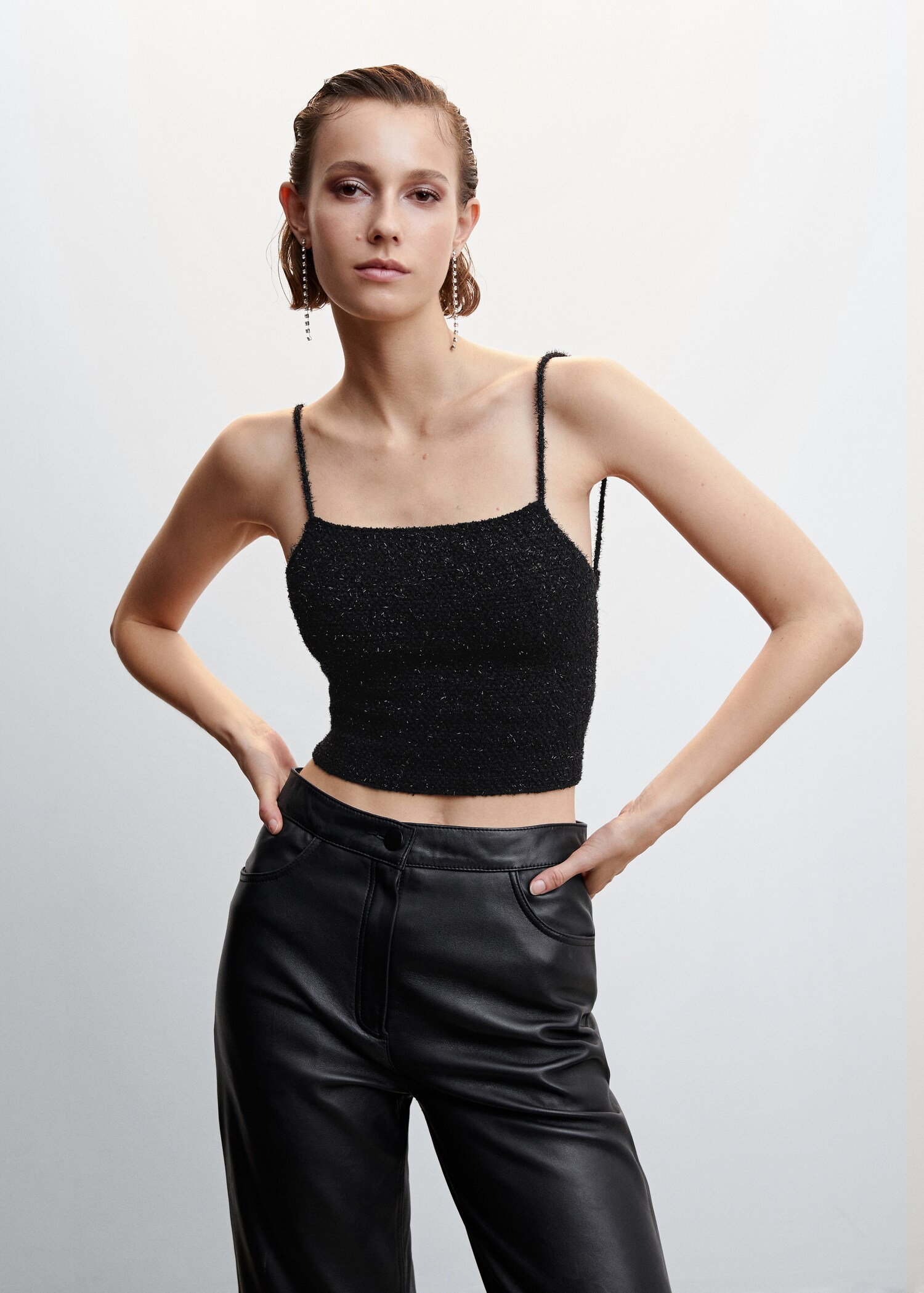 Top Lurex dos croisé - Plan moyen
