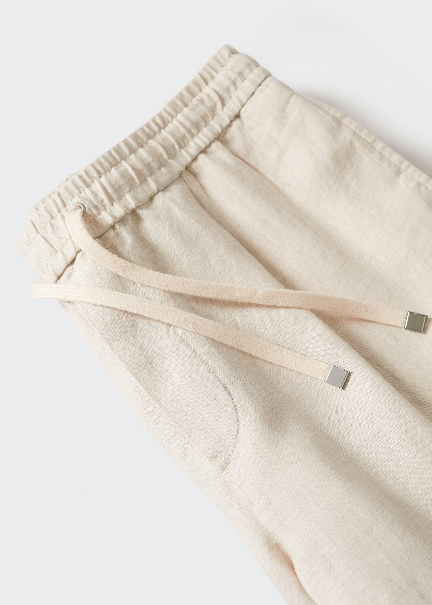 Pleated linen joggers - Details of the article 8