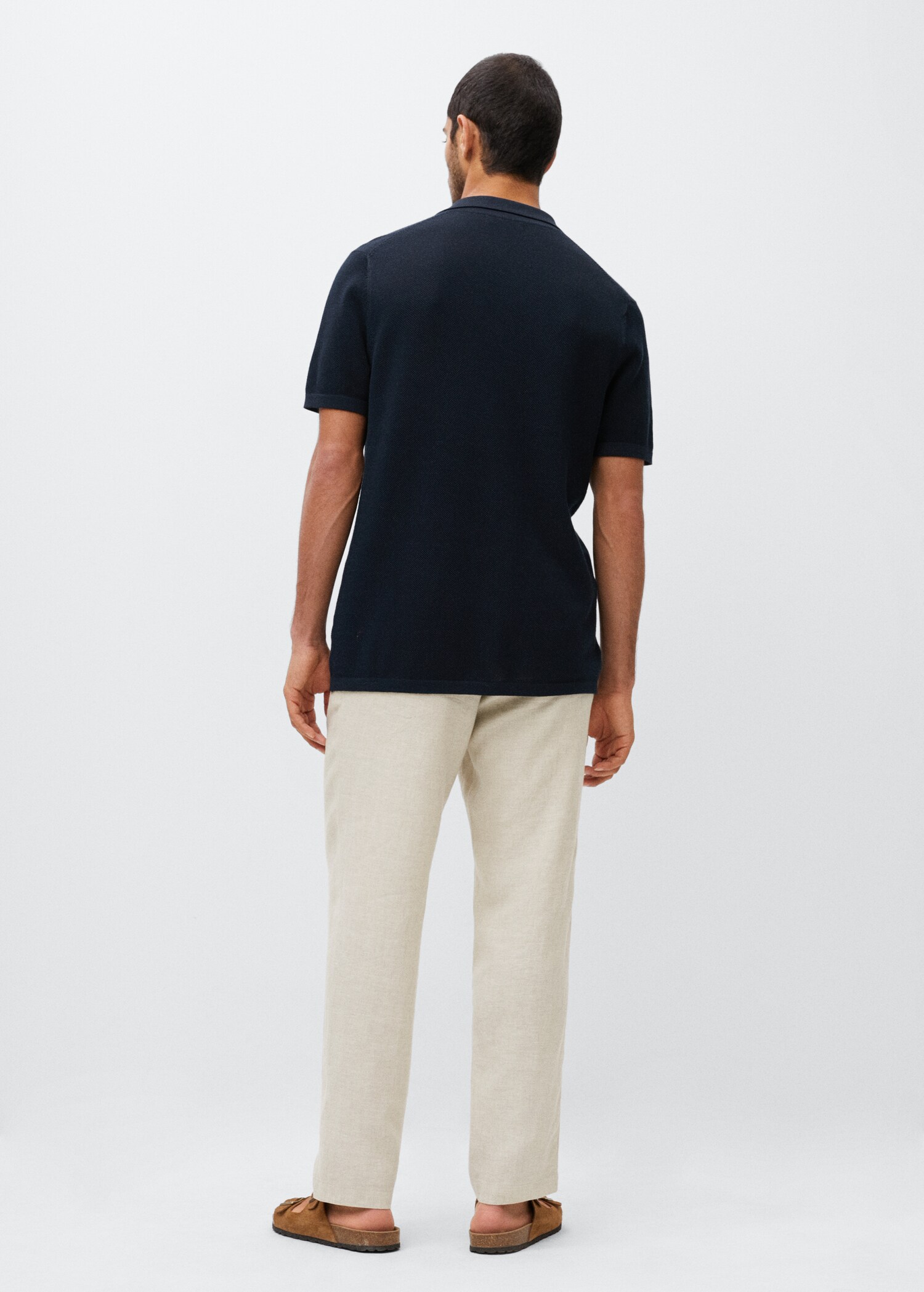 Pleated linen joggers - Reverse of the article