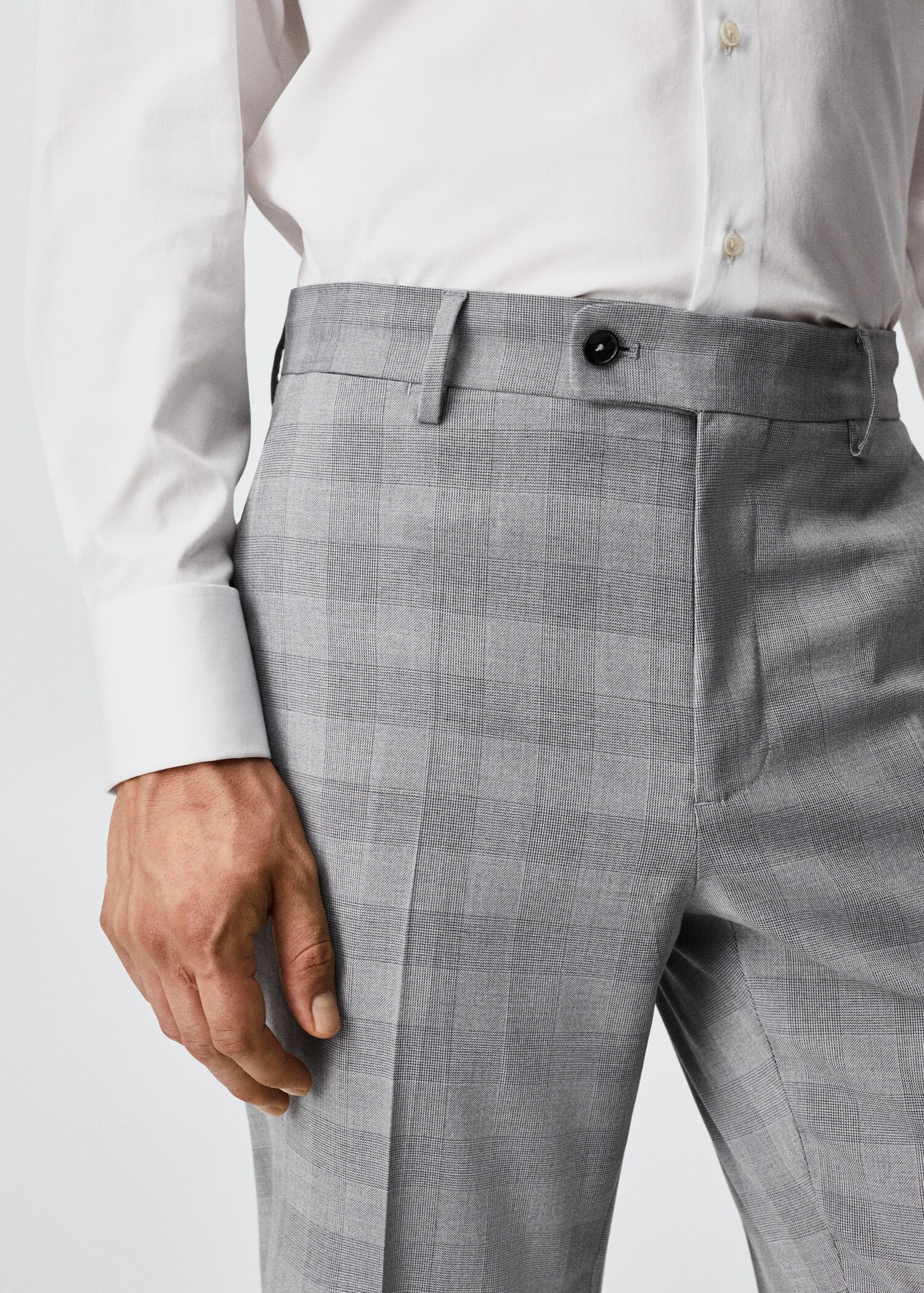 Pantalón traje slim fit cuadros - Detalle del artículo 1