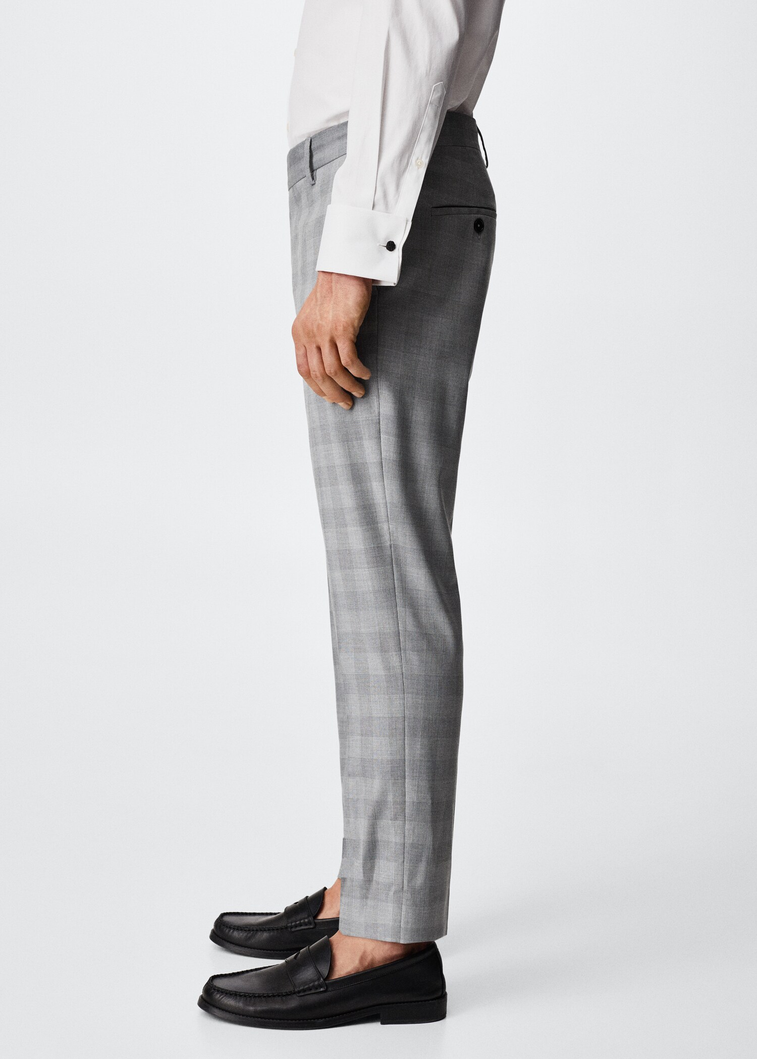 Slim fit check suit trousers - Details of the article 3