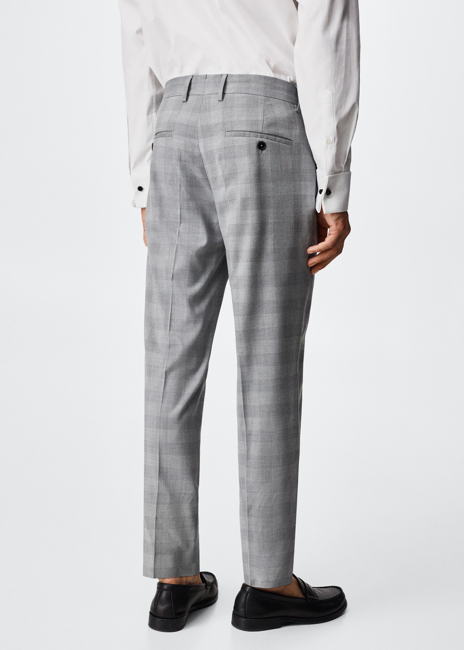 Slim fit check suit trousers - Reverse of the article