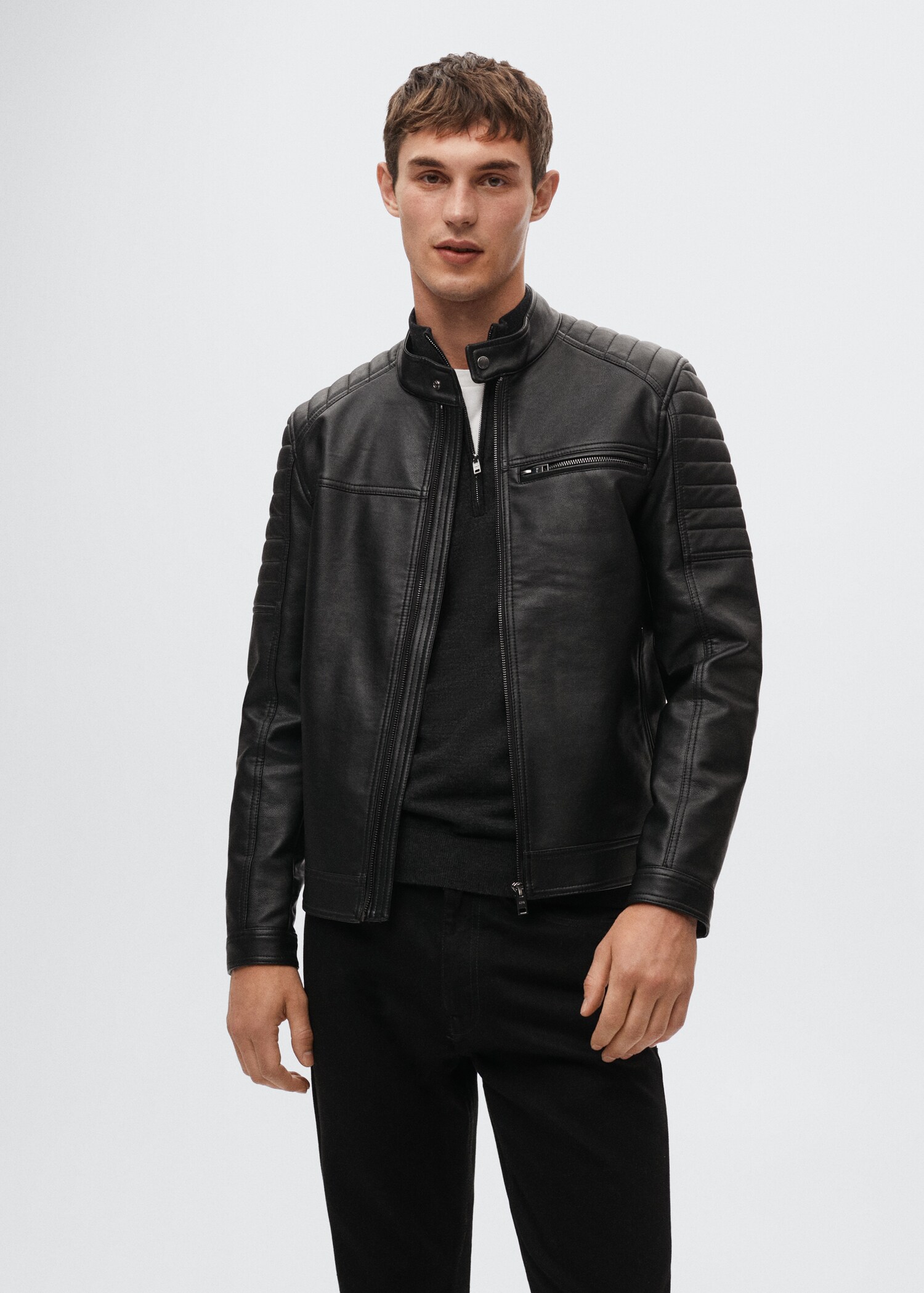 Leather-effect biker jacket - Medium plane
