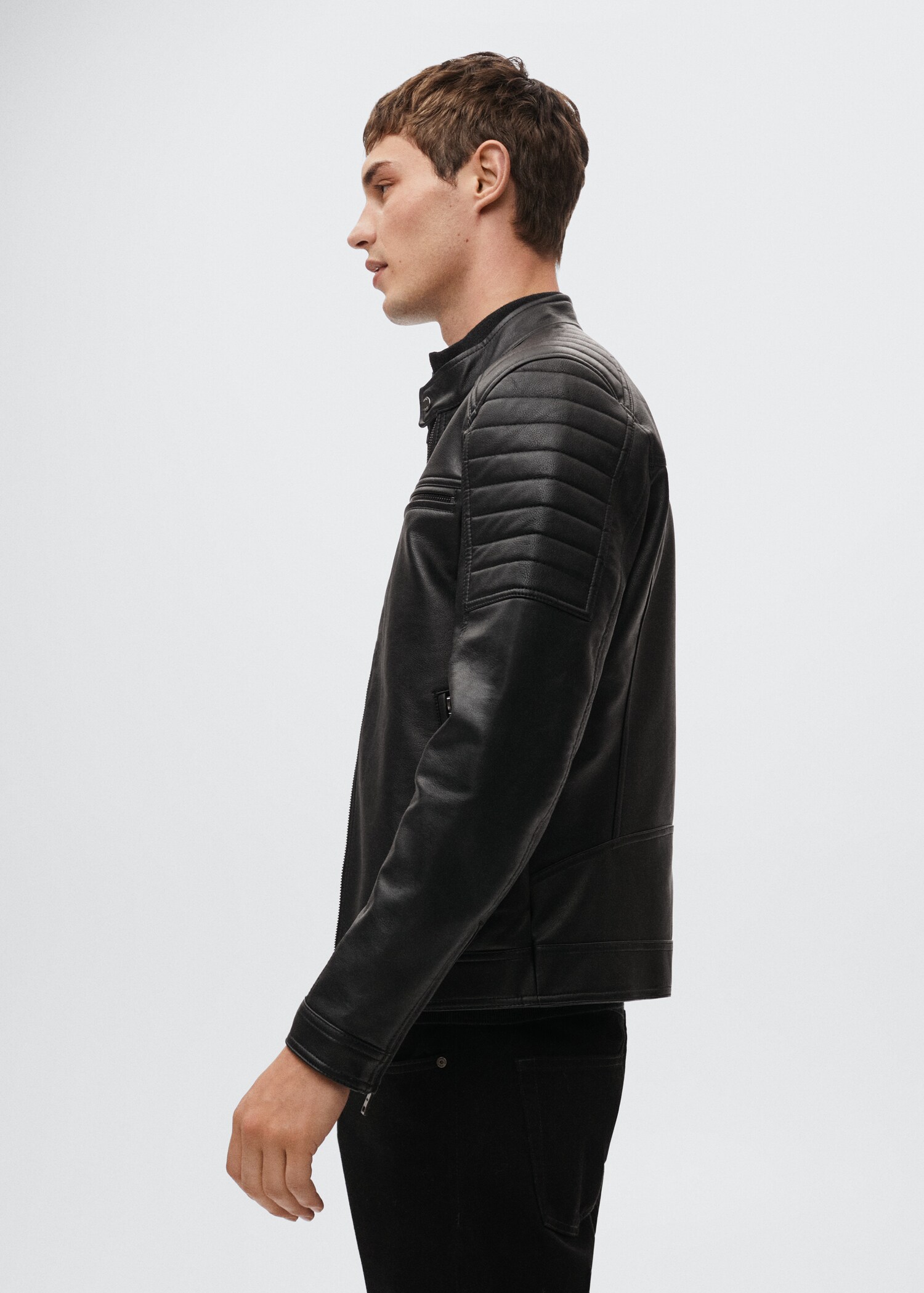Leather-effect biker jacket - Details of the article 2
