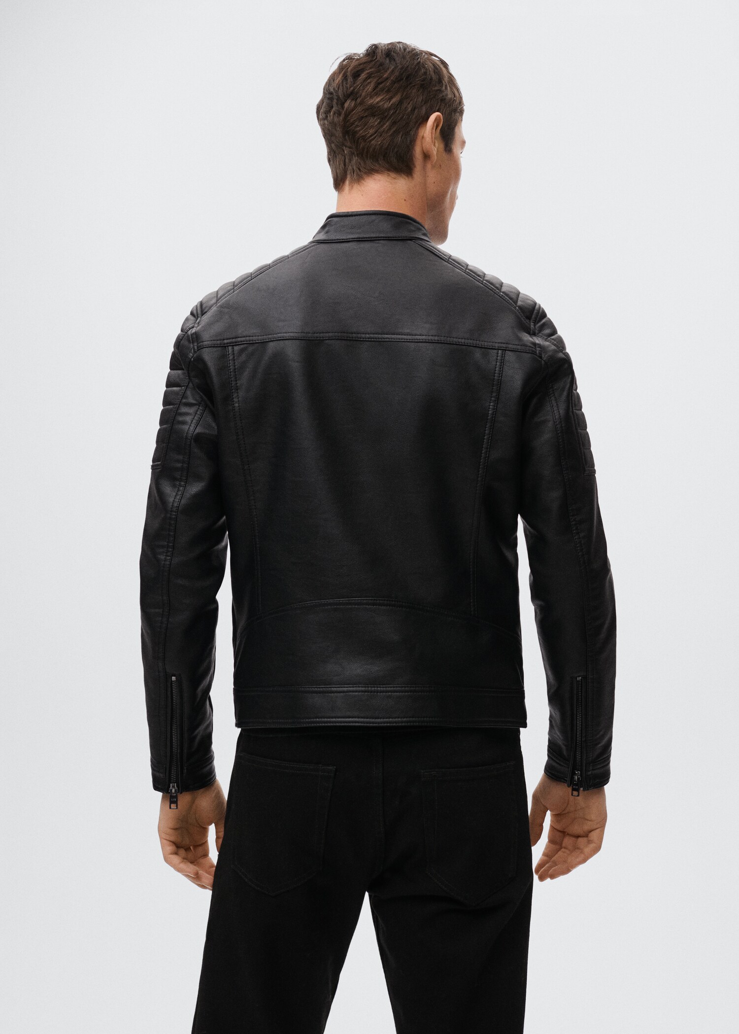 Leather-effect biker jacket - Reverse of the article