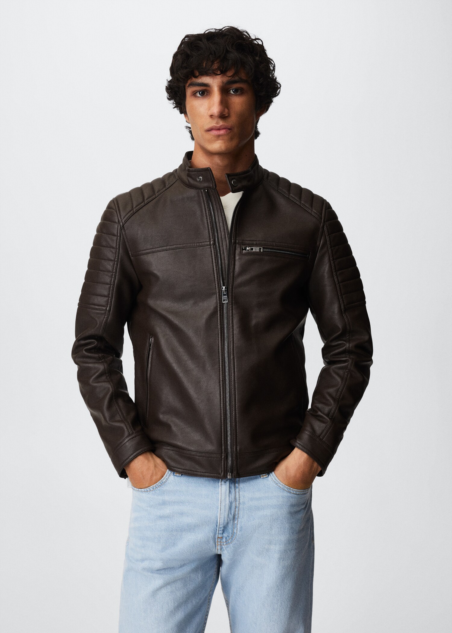 Leather-effect biker jacket - Medium plane