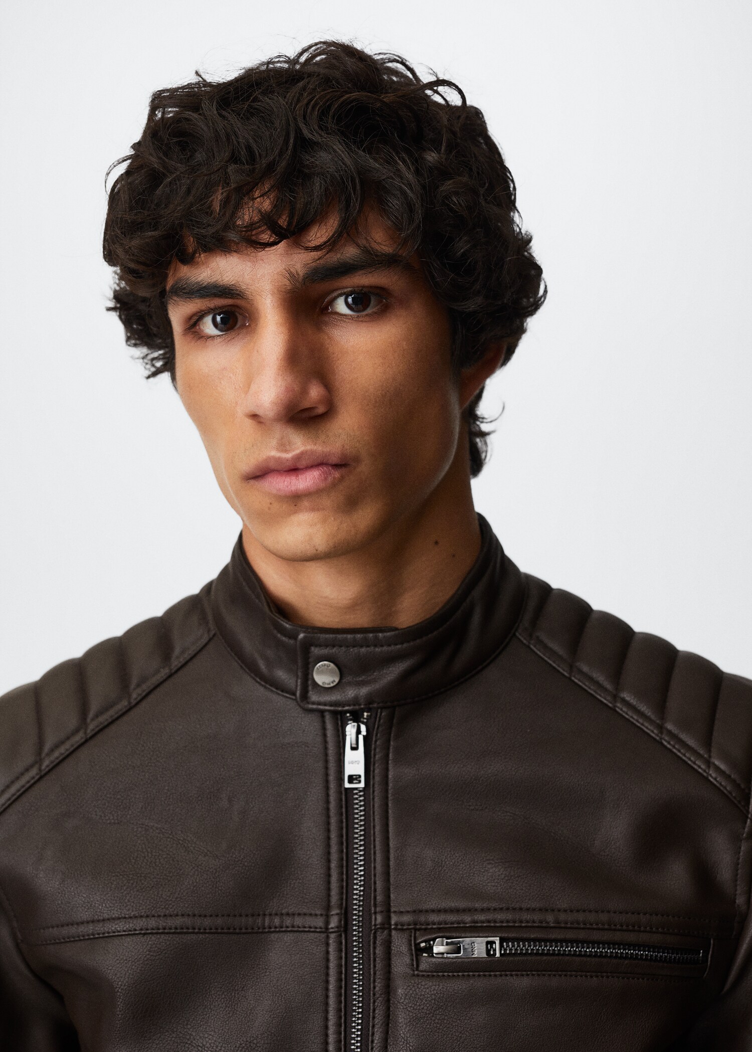 Leather-effect biker jacket - Details of the article 1