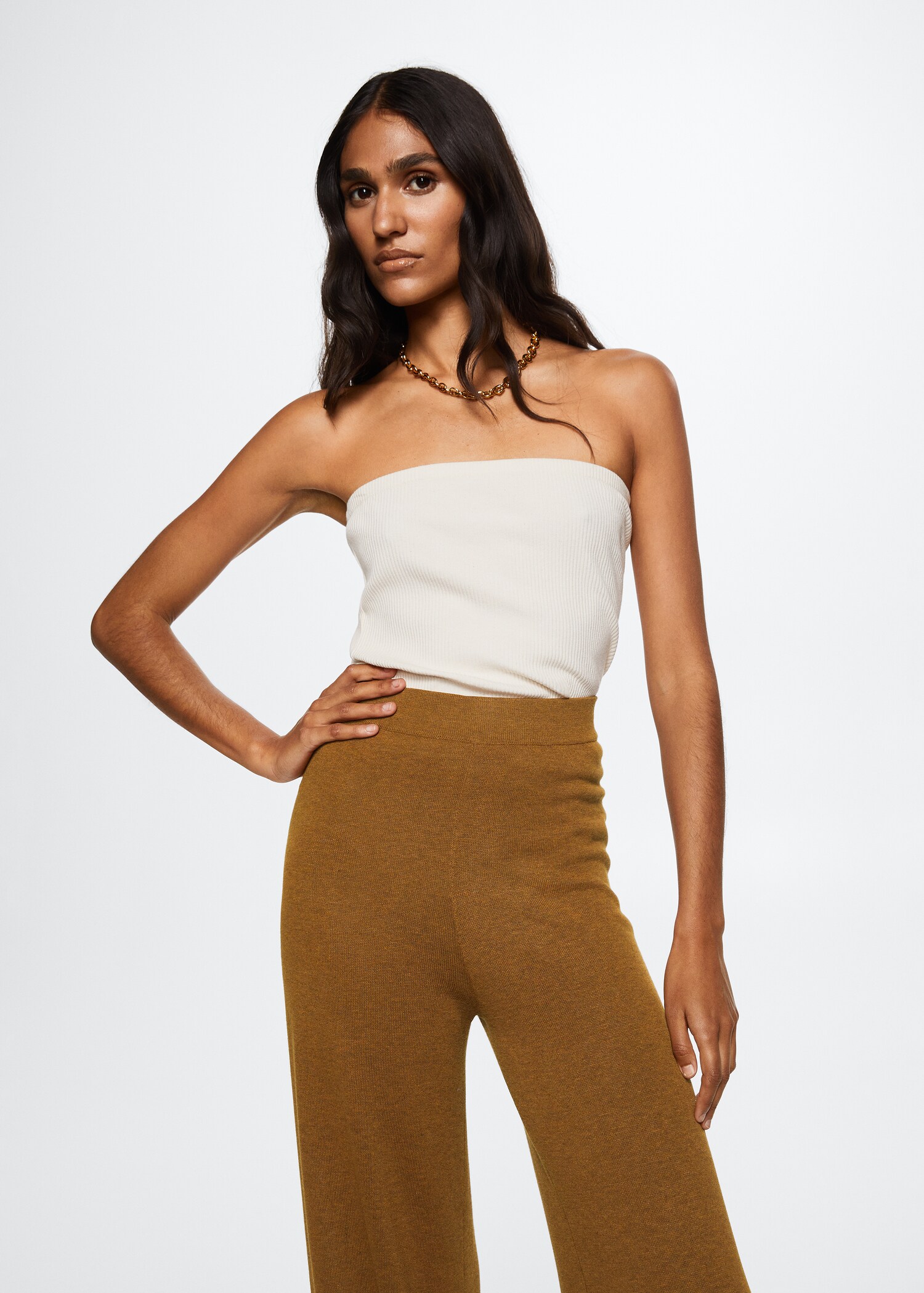Side slit knit pants - Details of the article 1