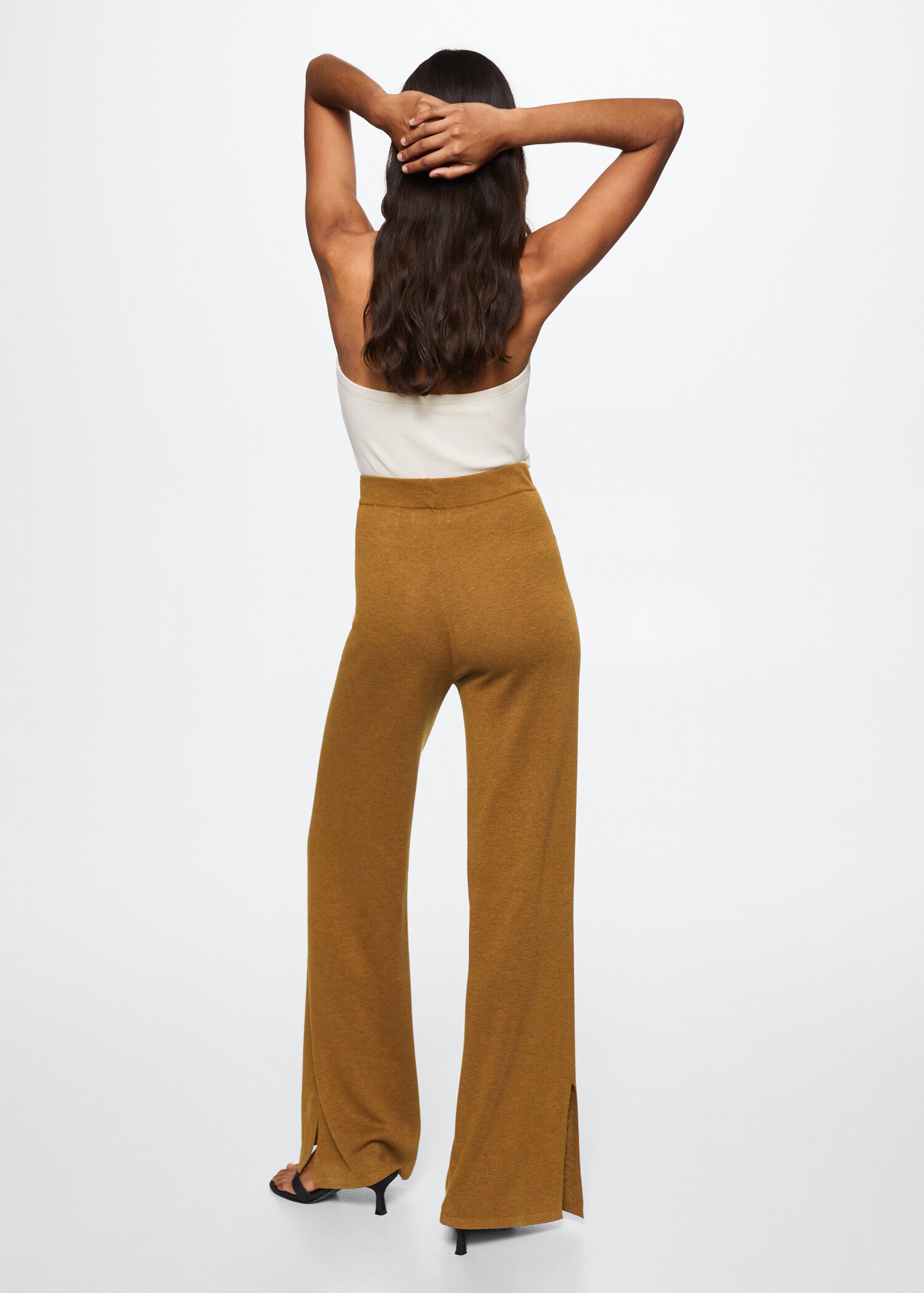 Side slit knit pants - Reverse of the article