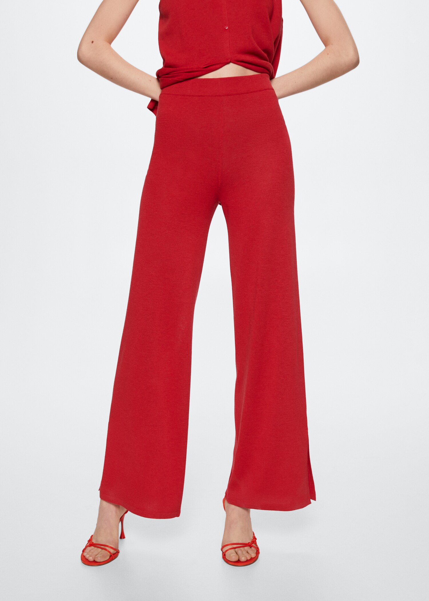Side slit knit pants - Medium plane