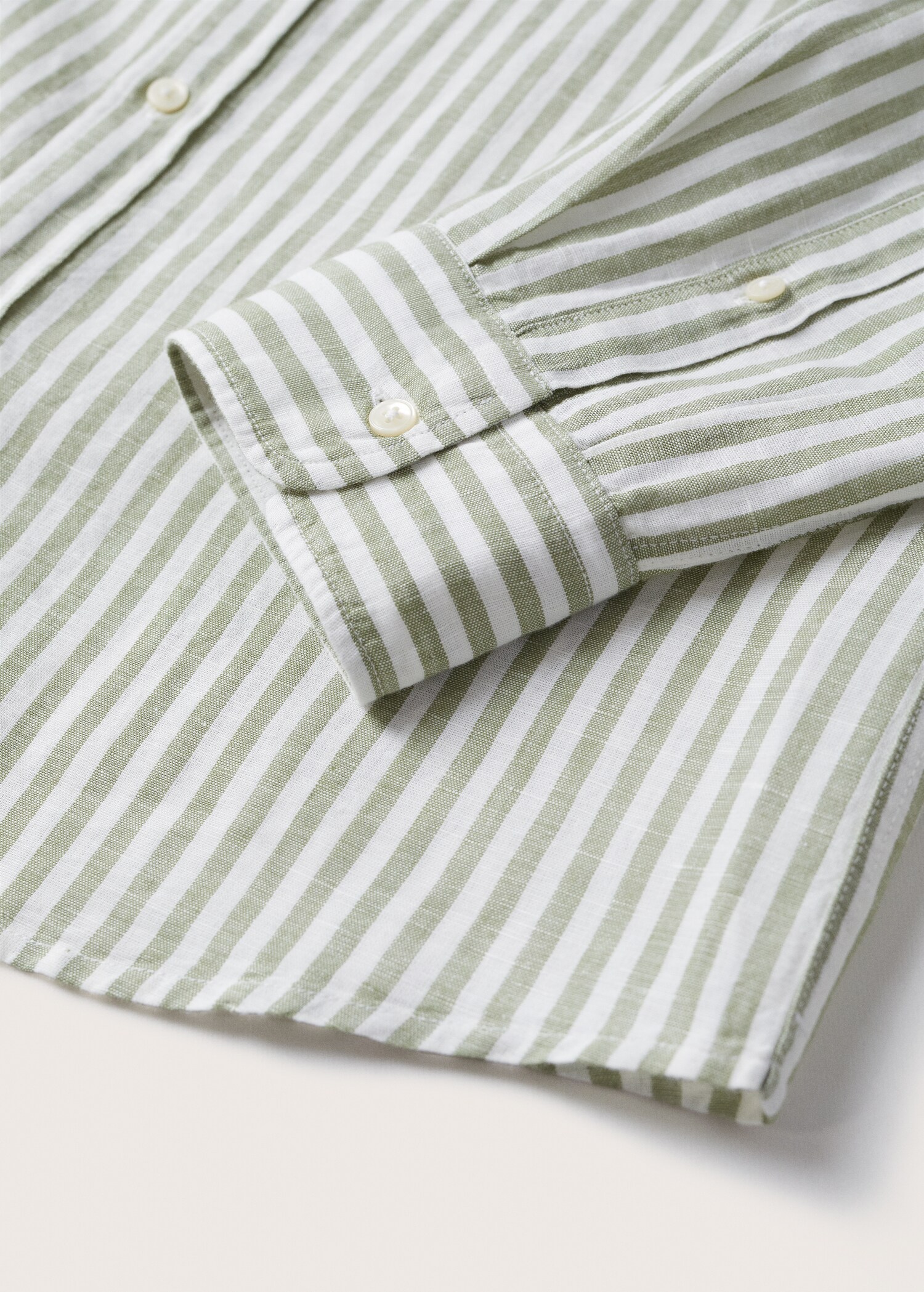 Slim fit striped linen shirt - Details of the article 7