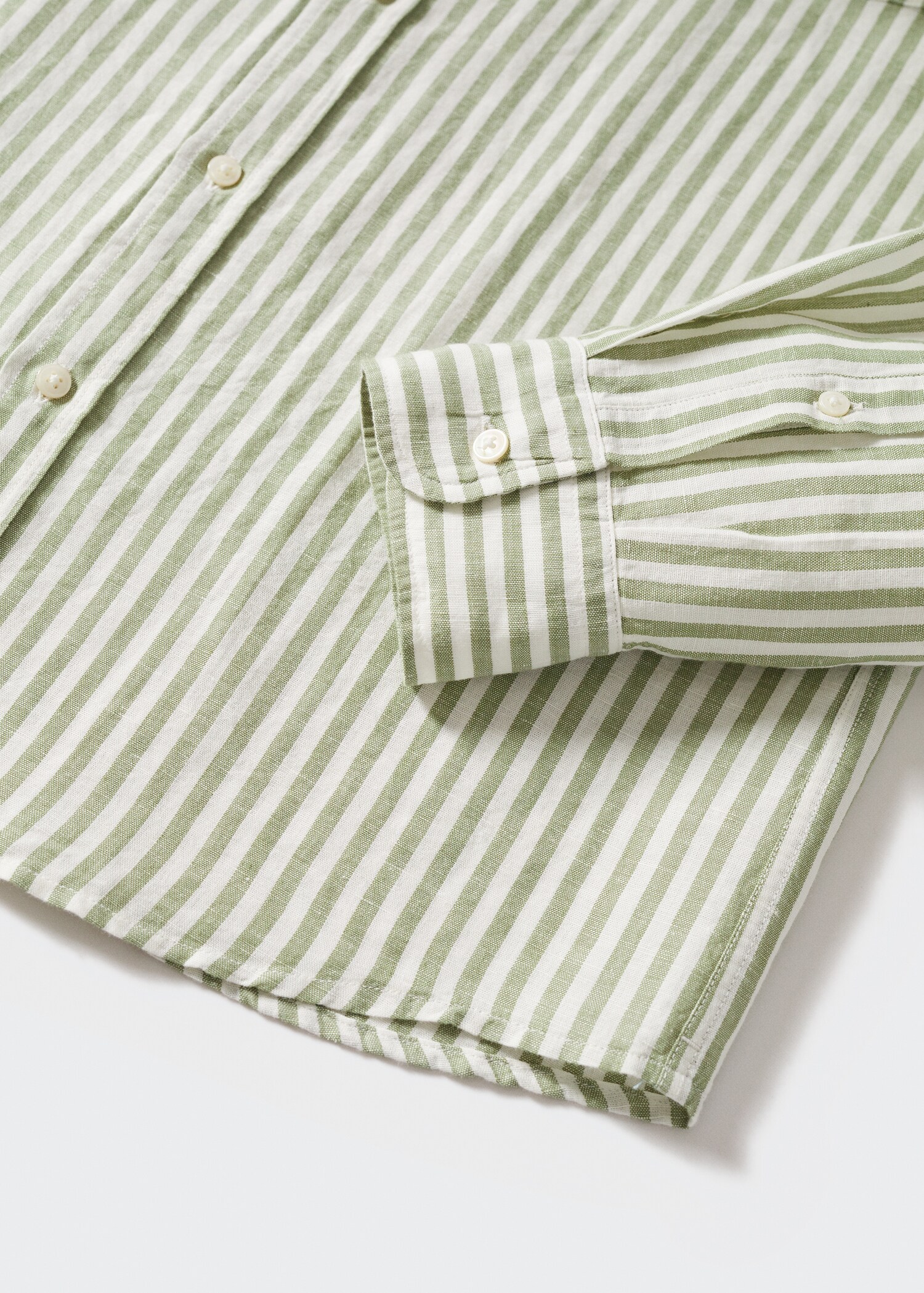 Slim fit striped linen shirt - Details of the article 8