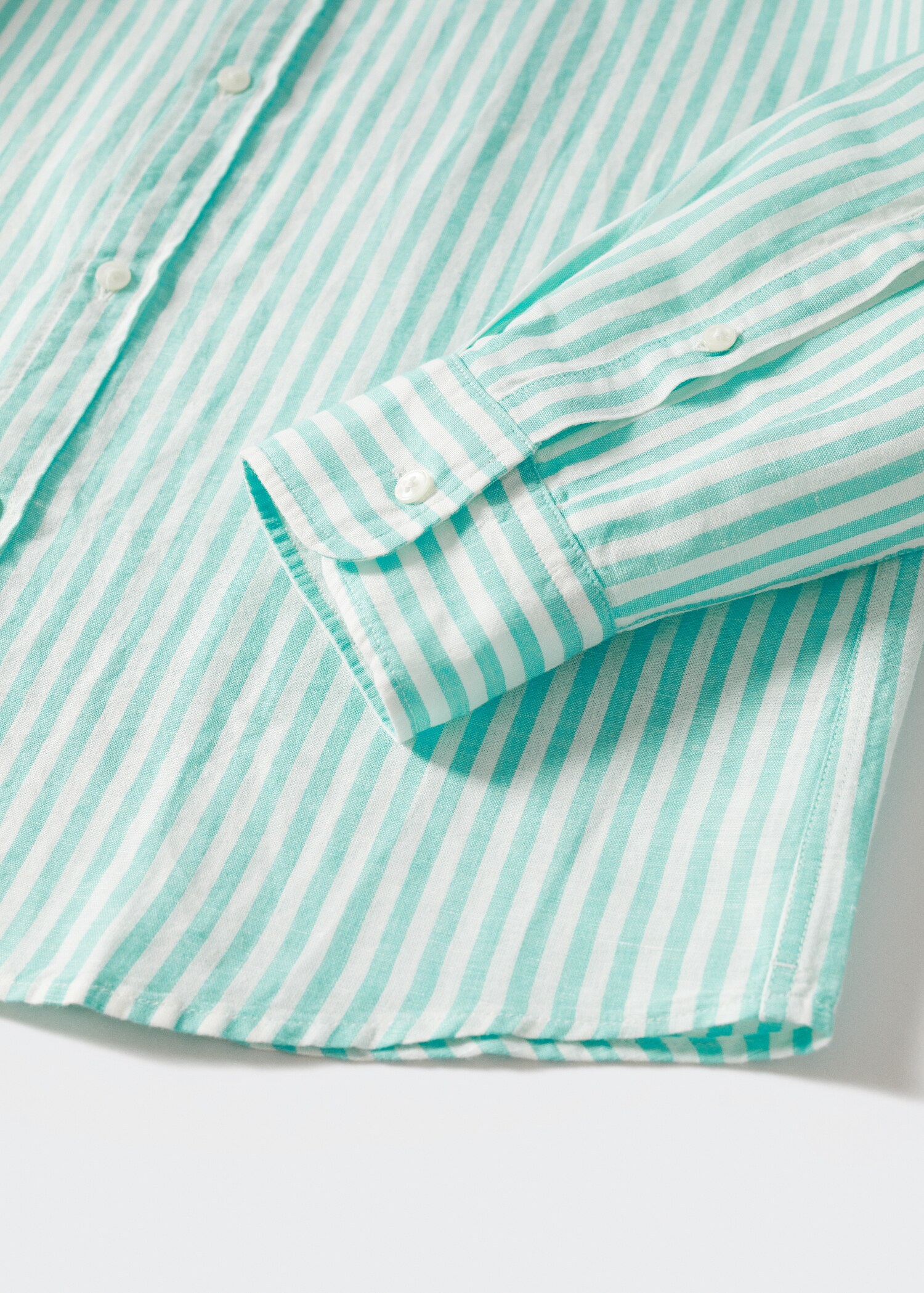 Slim fit striped linen shirt - Details of the article 8