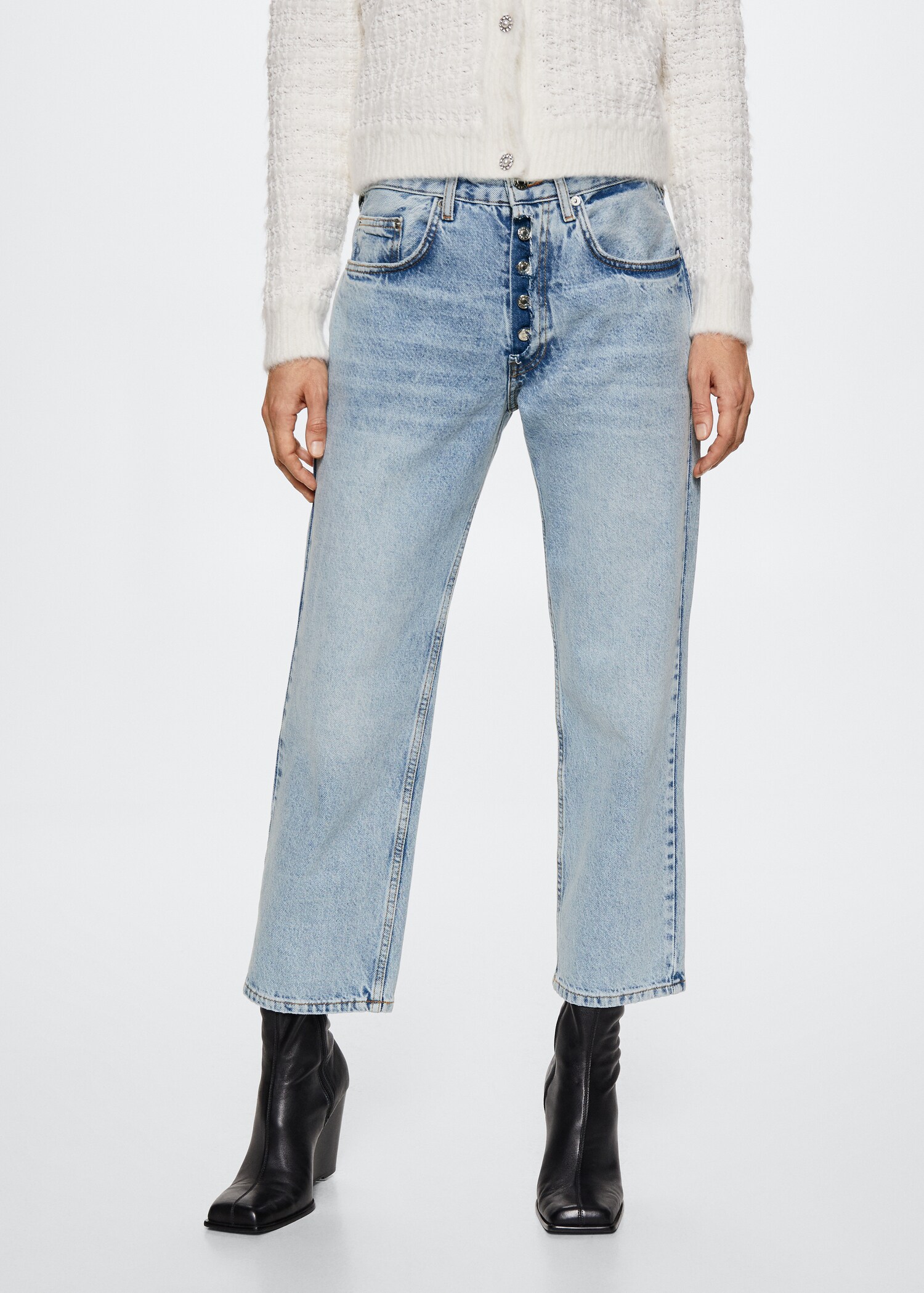 Rechte crop jeans - Middenvlak