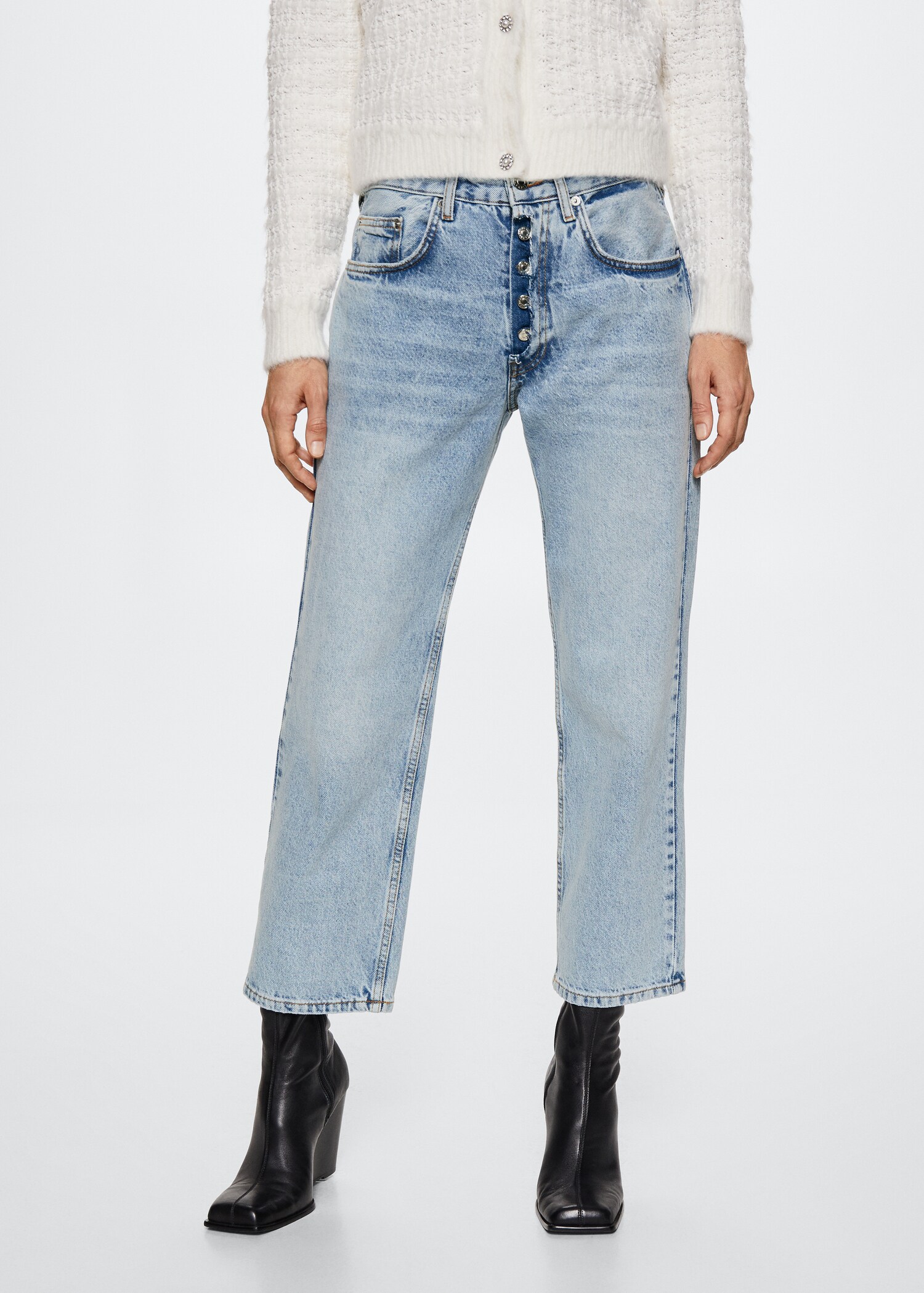 Gerade Crop-Jeans - Mittlere Ansicht