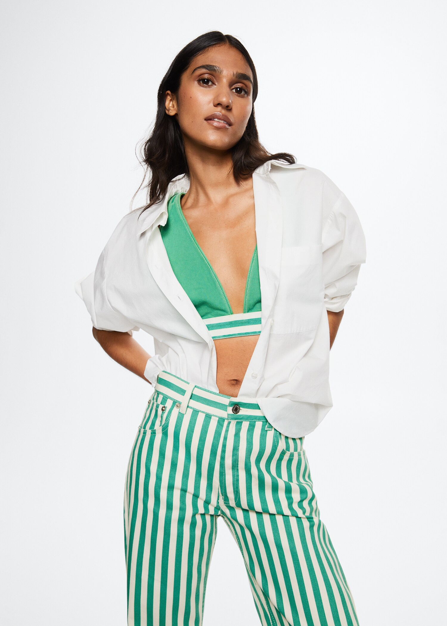 Straight striped jeans - Details of the article 2