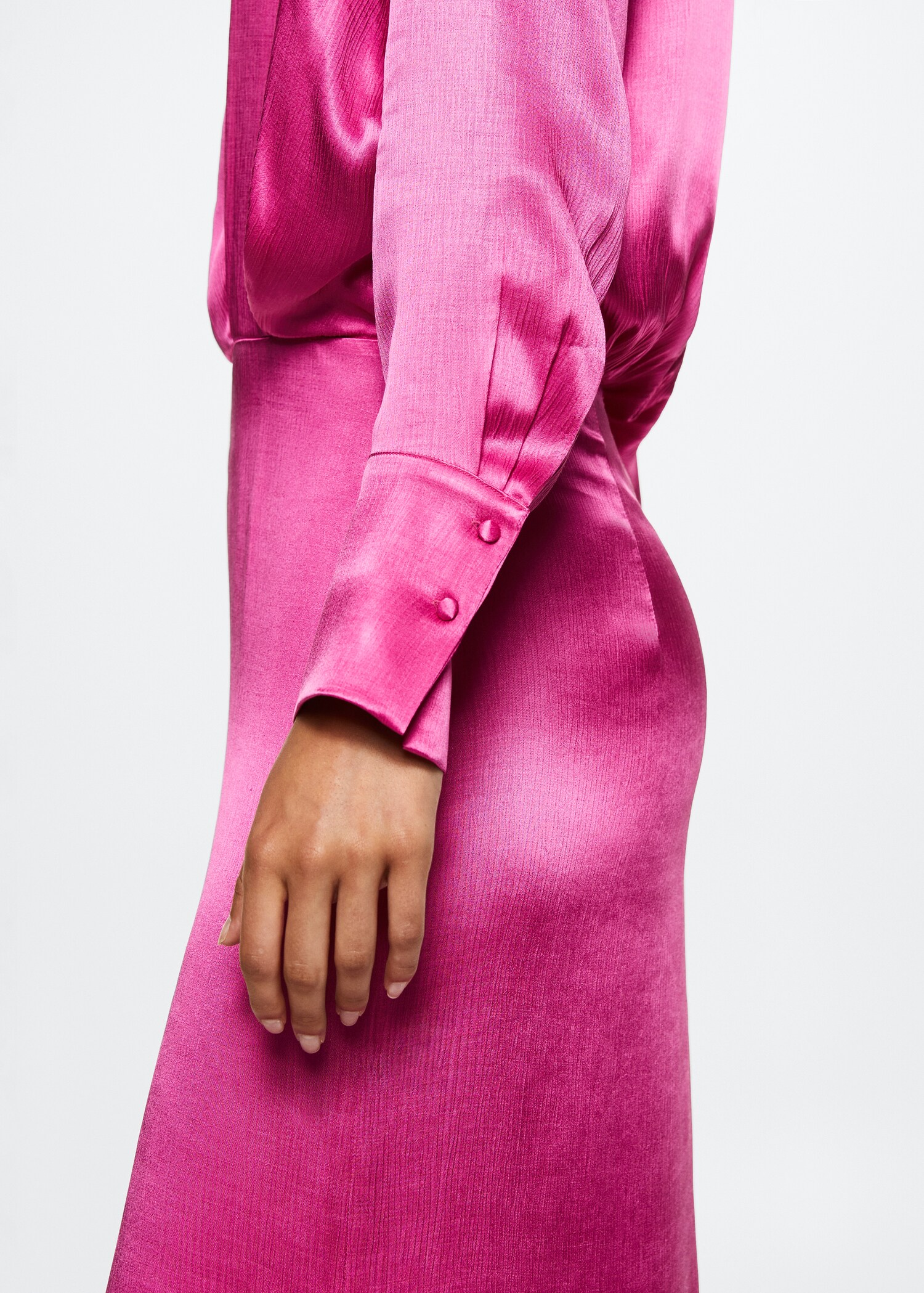 Satin shirt dress - Details of the article 1