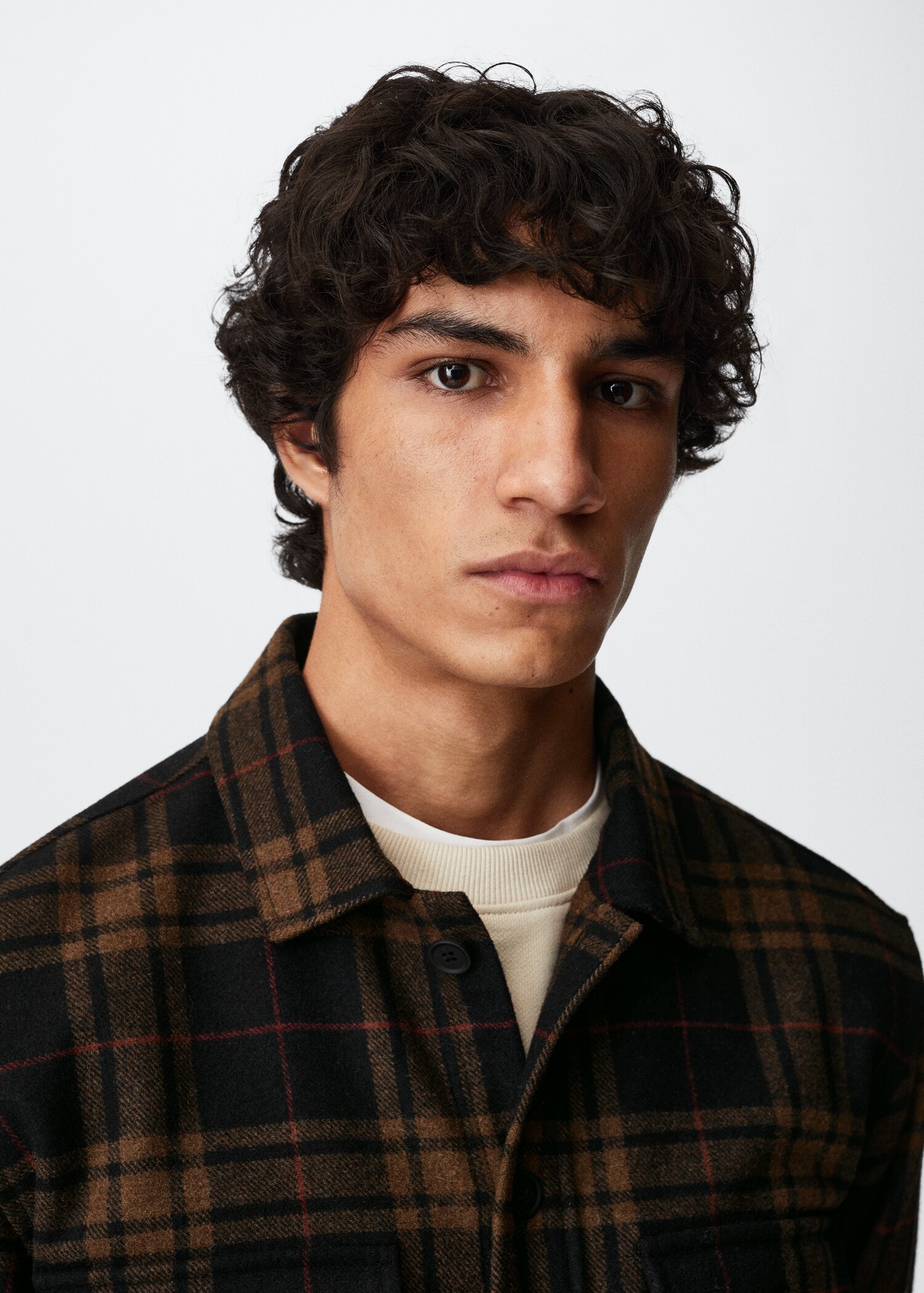 Kariertes Overshirt aus Woll-Mix - Detail des Artikels 1
