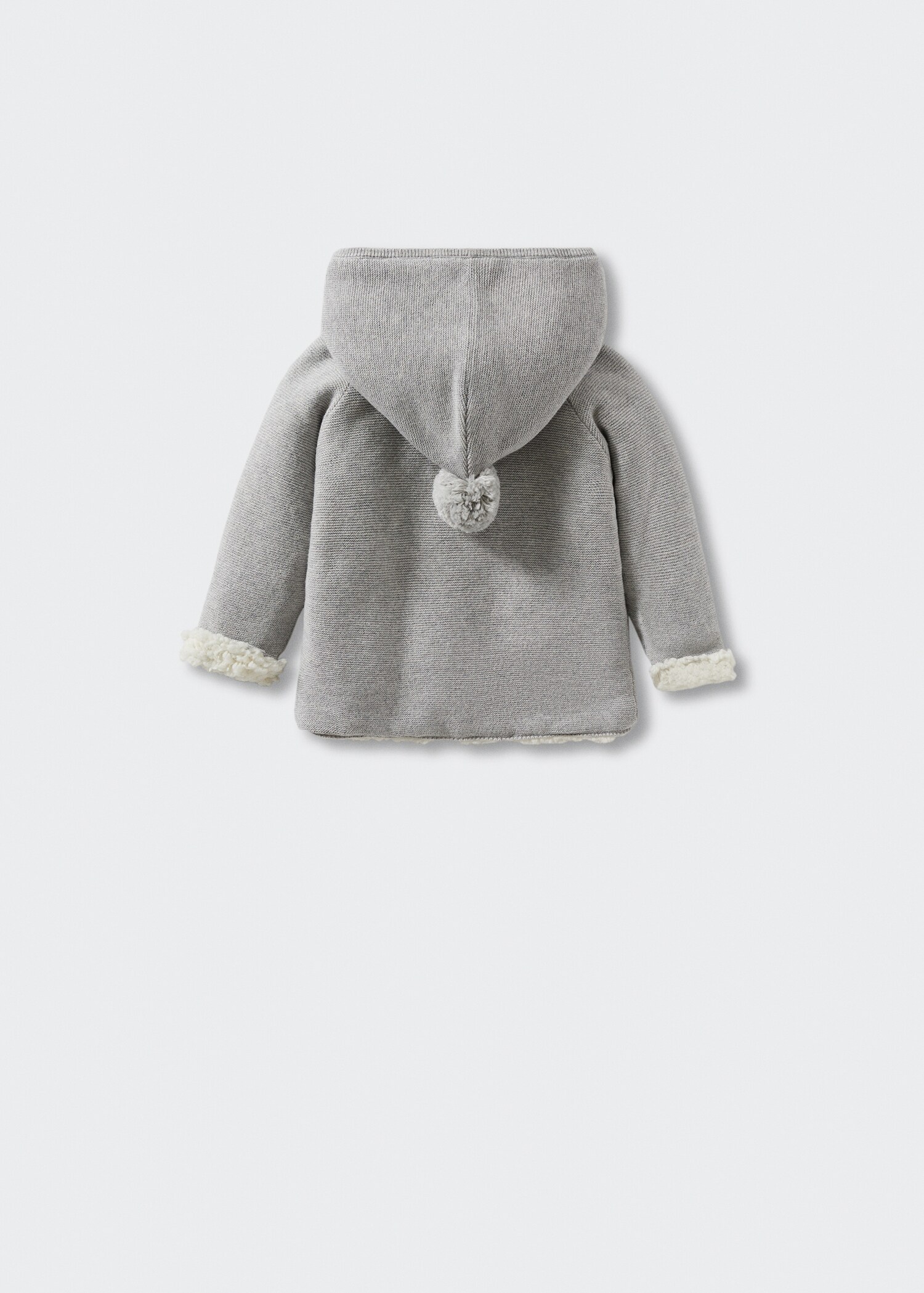 Strikket cardigan med pels innvendig - Baksiden av artikkelen