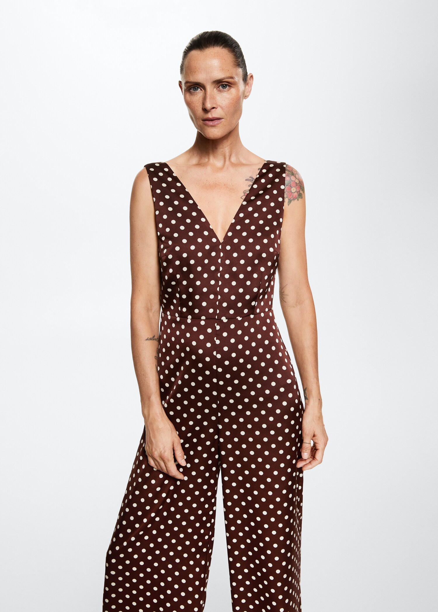 Polka-dot print jumpsuit - Medium plane