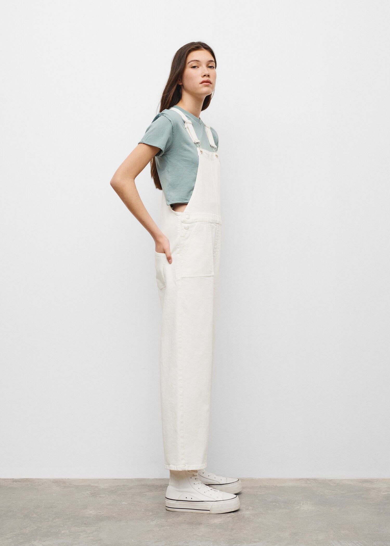 Denim culotte dungarees - Medium plane