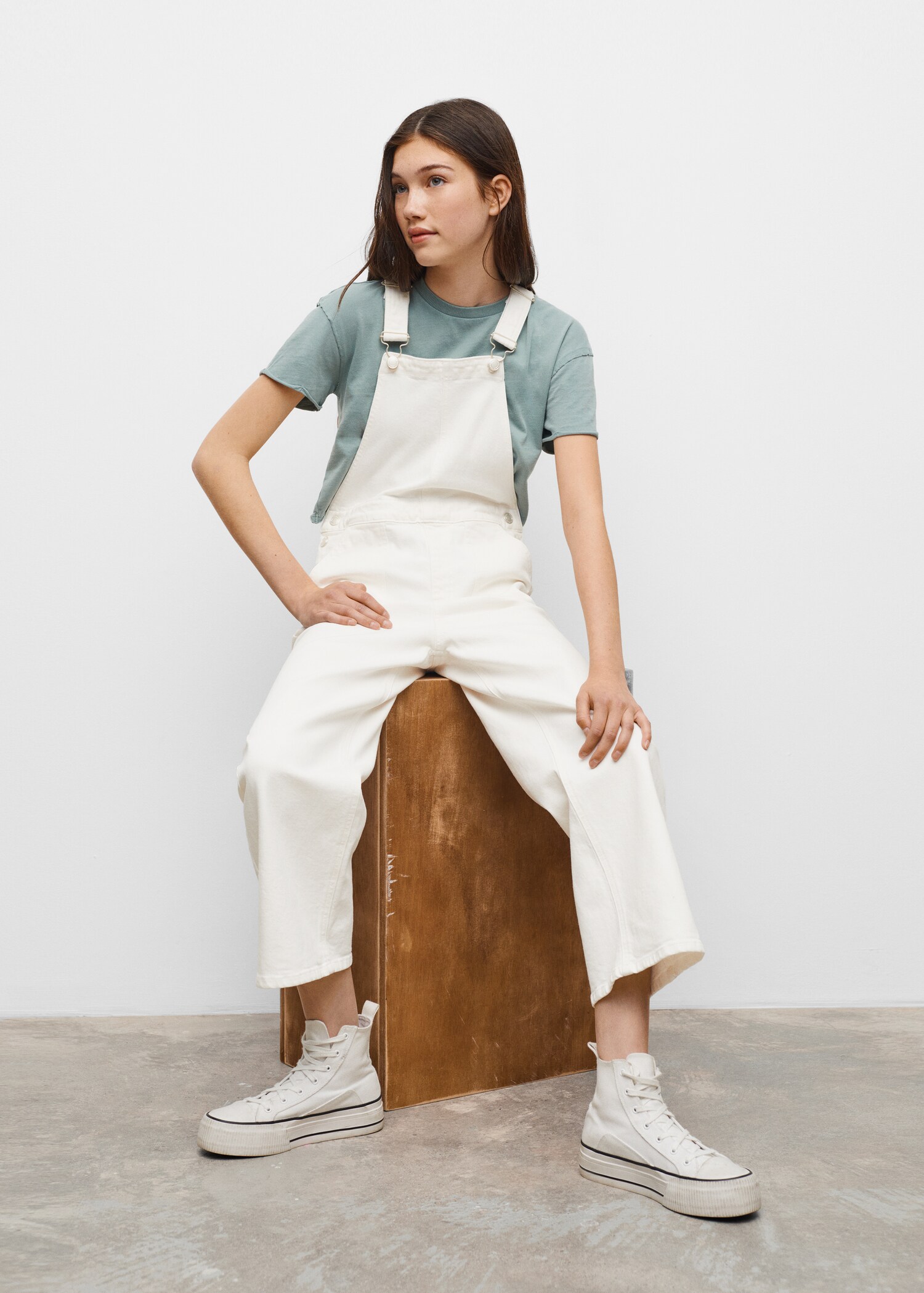 Denim culotte dungarees - Details of the article 3