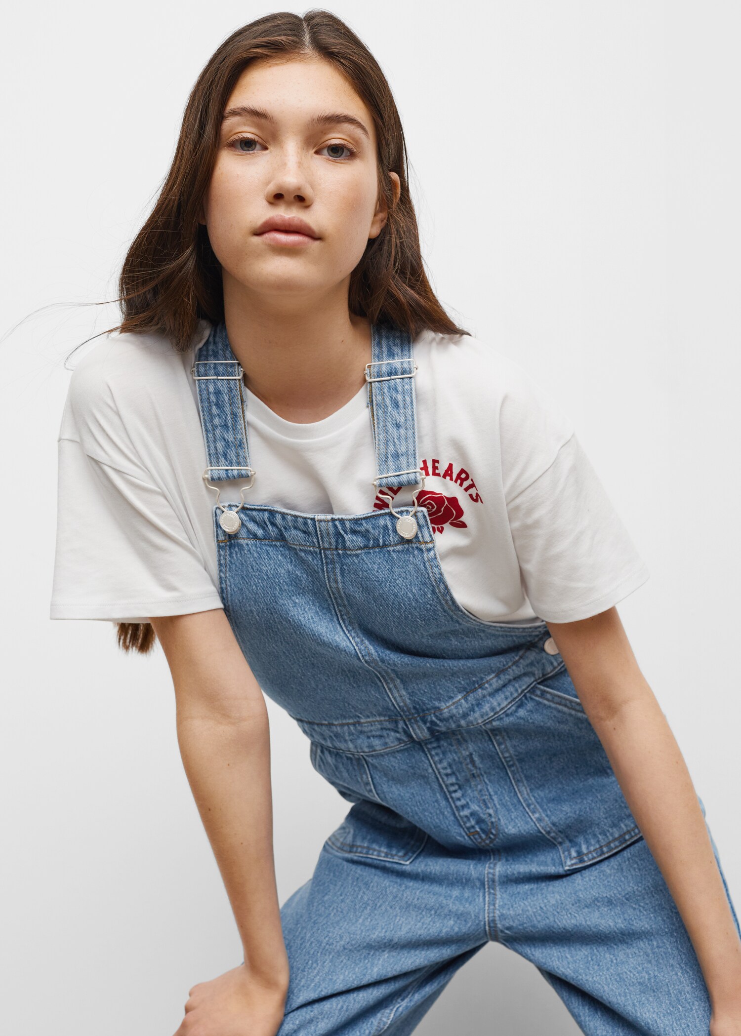 Denim culotte dungarees - Medium plane