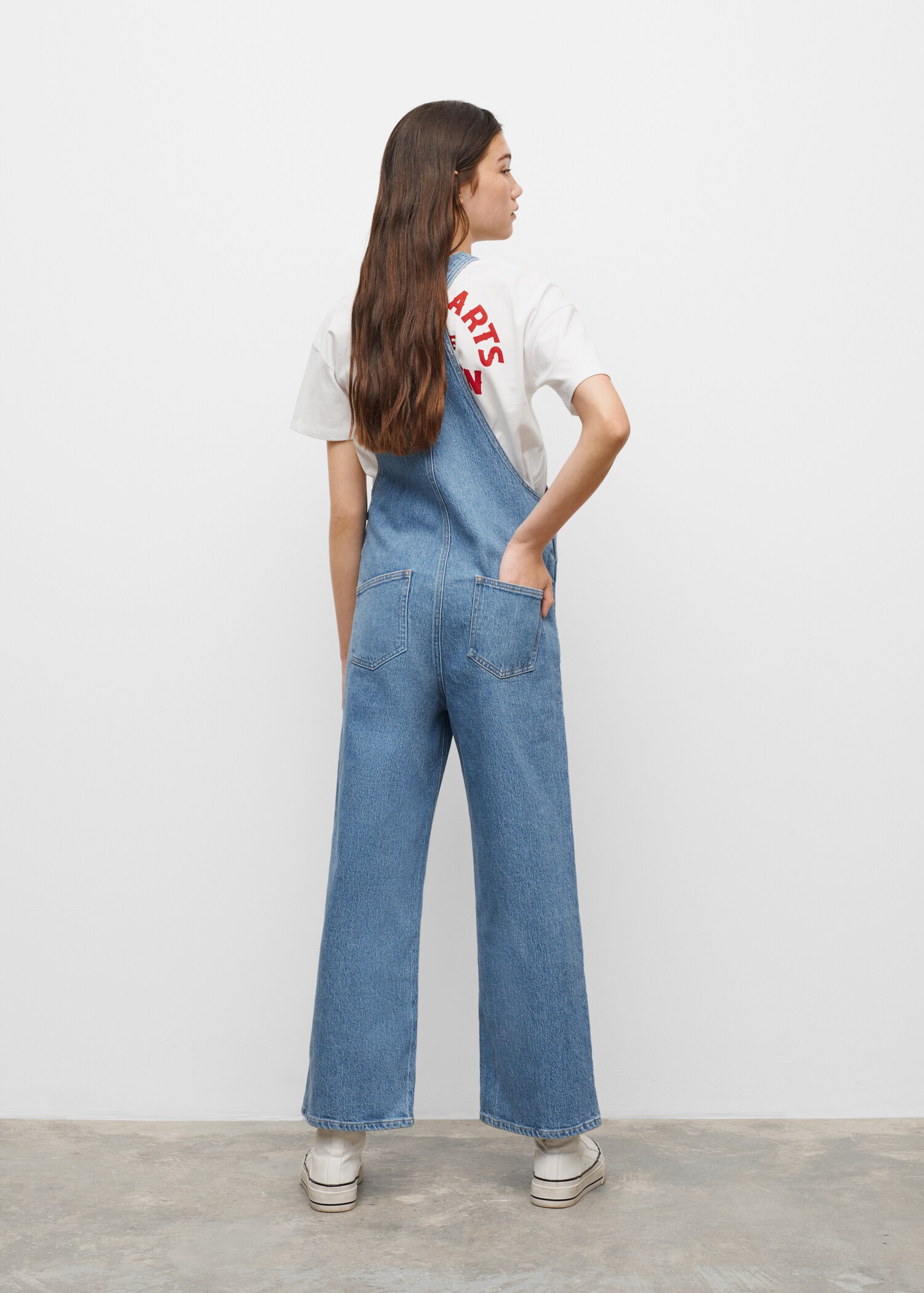 Denim culotte dungarees - Reverse of the article