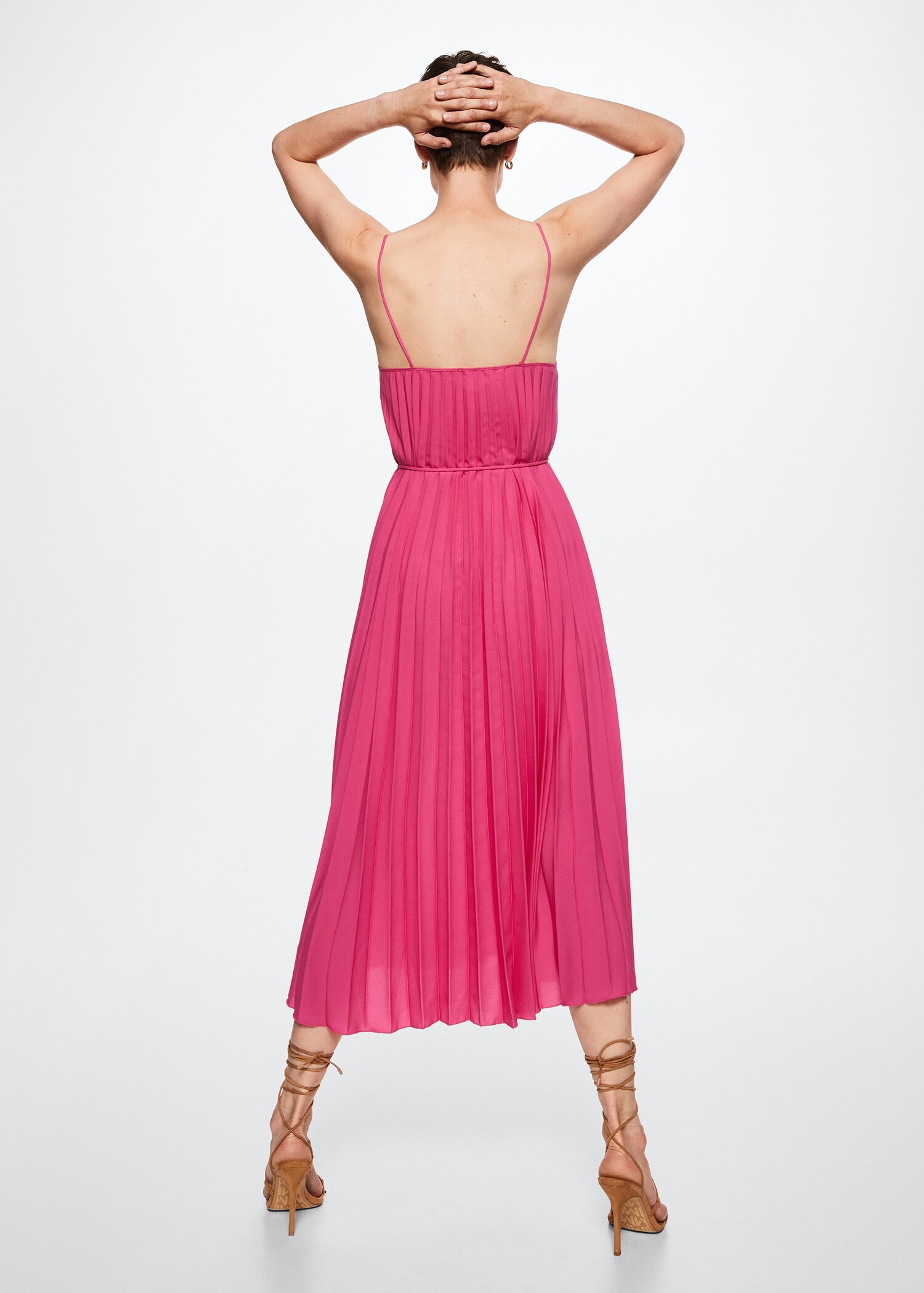 Vestido plissado cinto - Verso do artigo