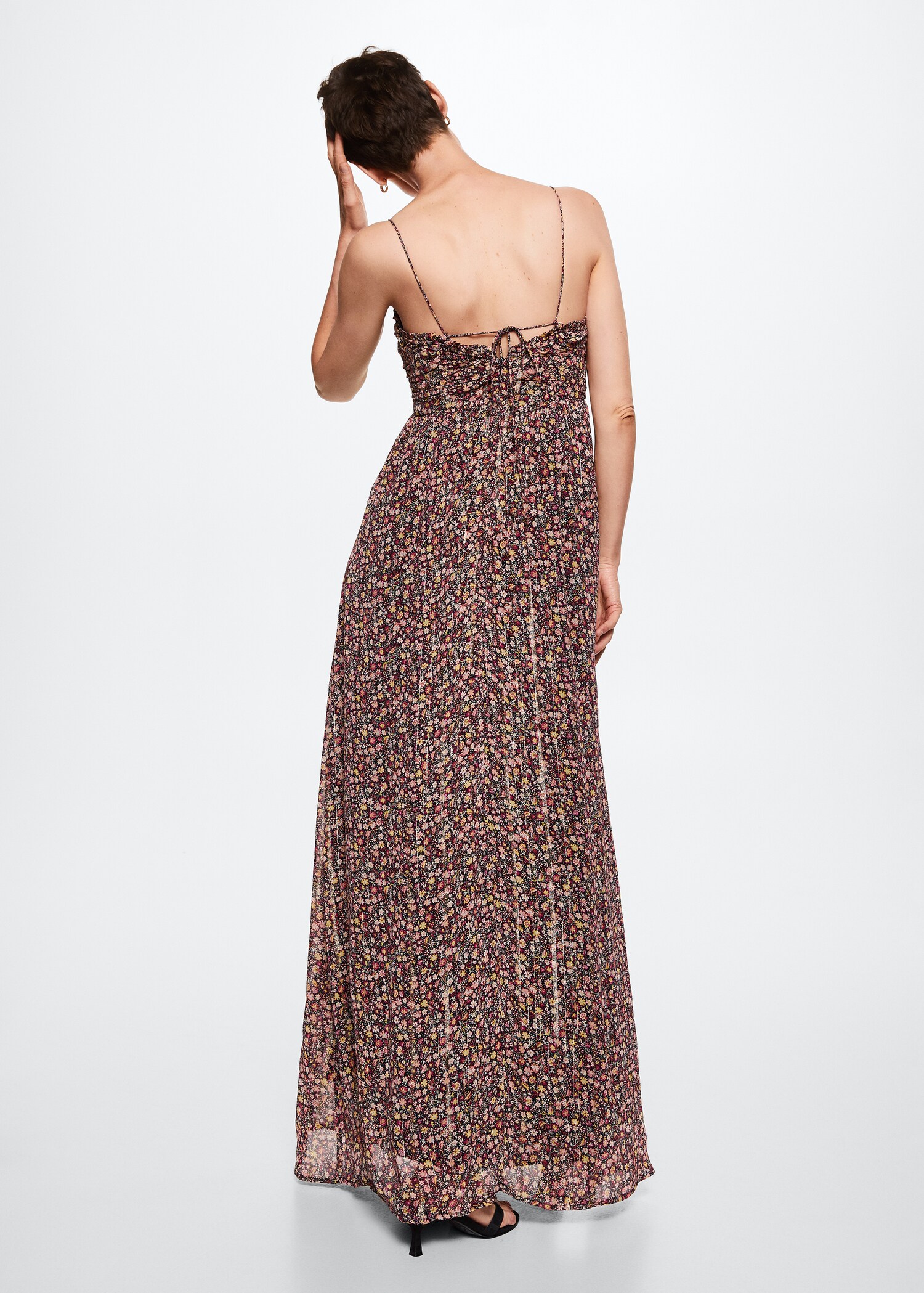 Lurex floral dress - Reverse of the article