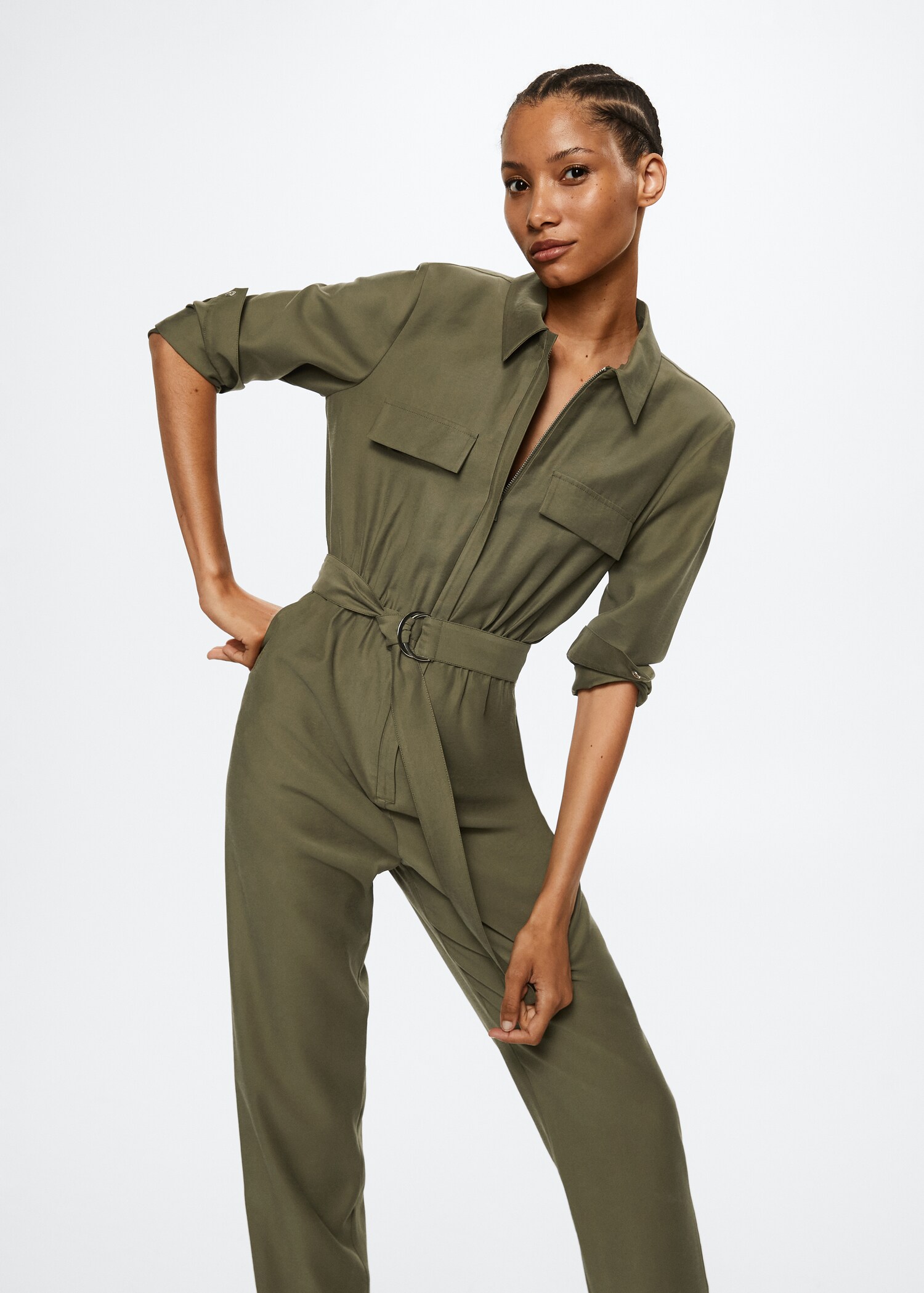 Belt long jumpsuit - Medium plane