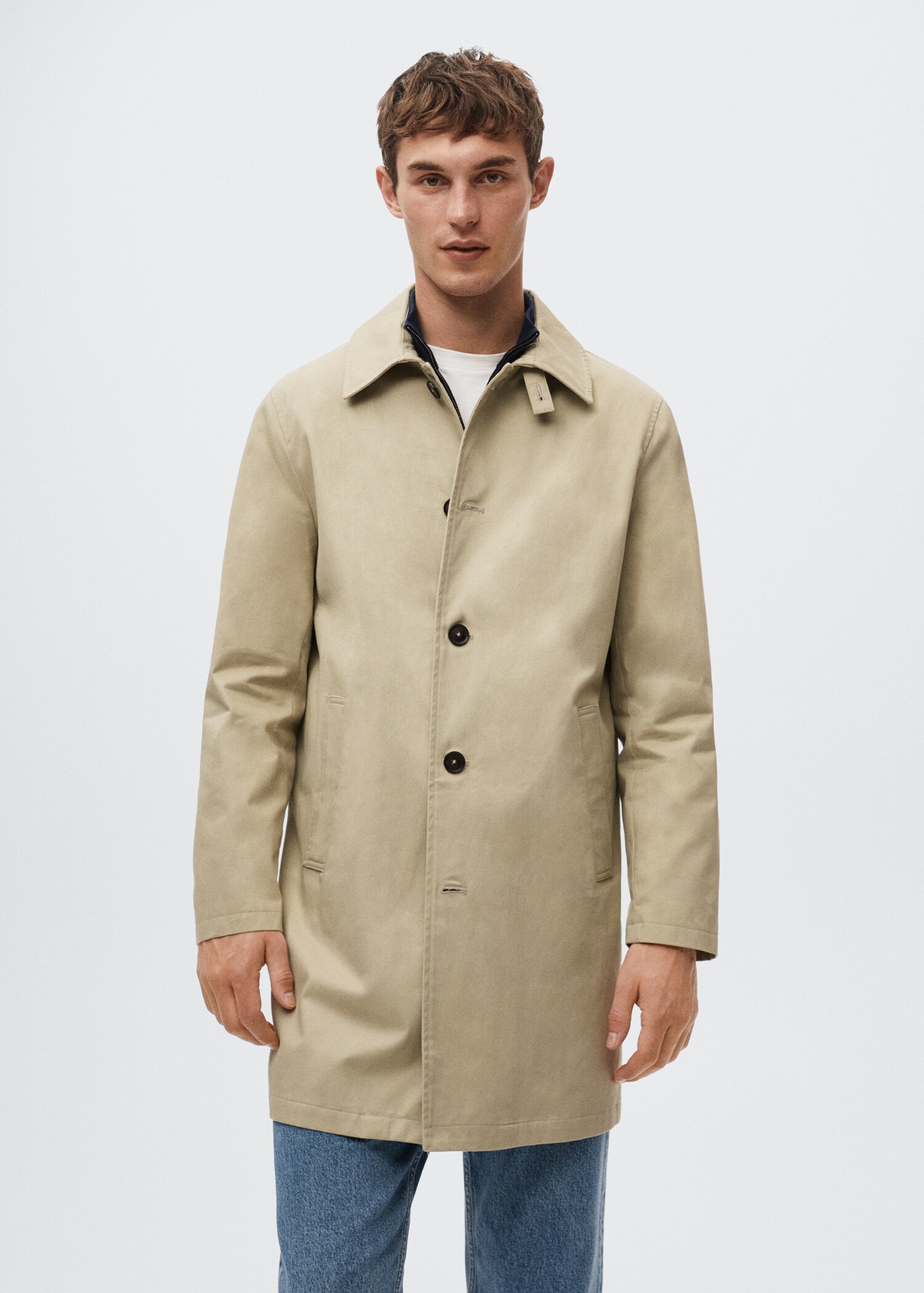 Water-repellent cotton trench coat - Medium plane