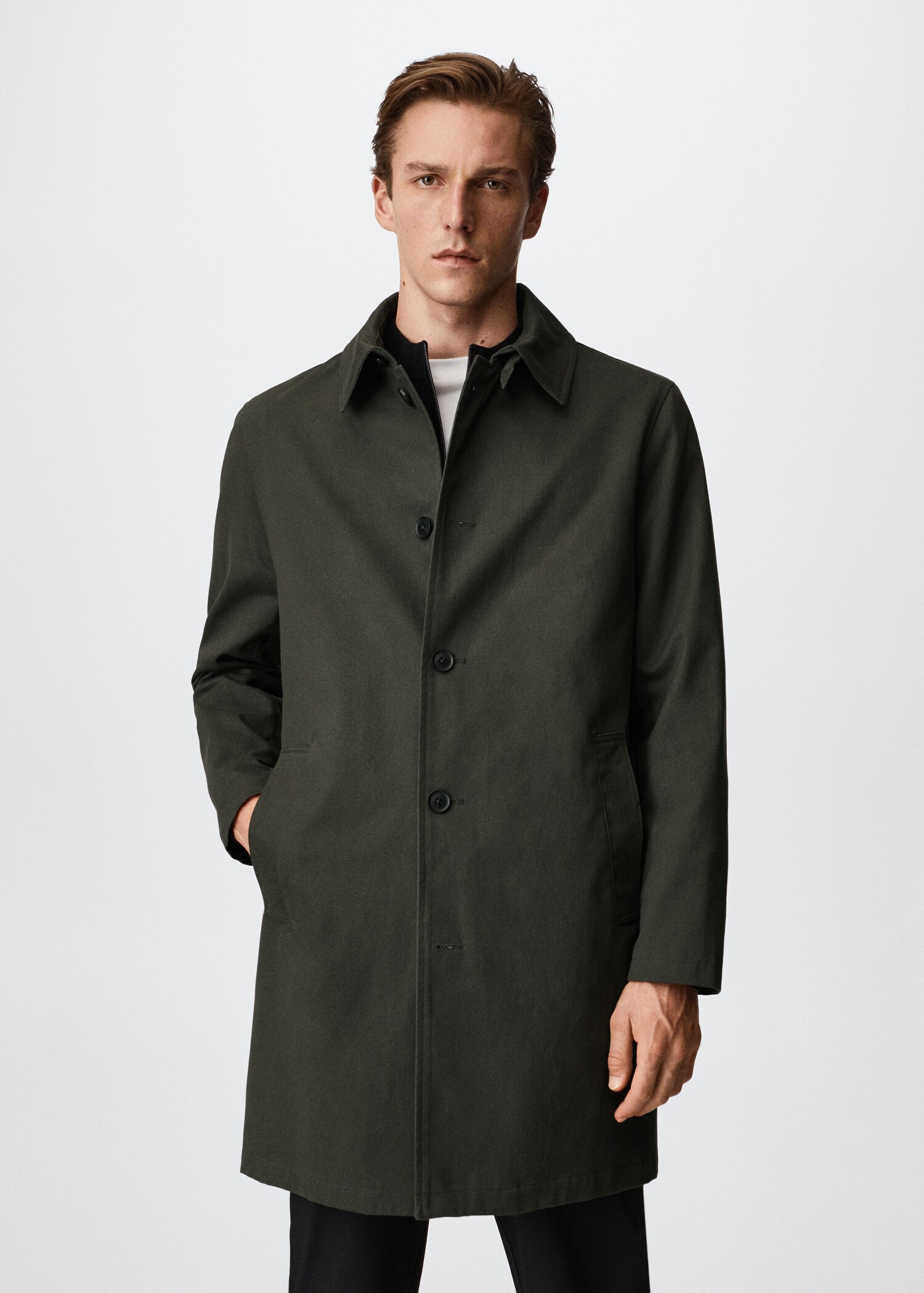 Water-repellent cotton trench coat - Medium plane