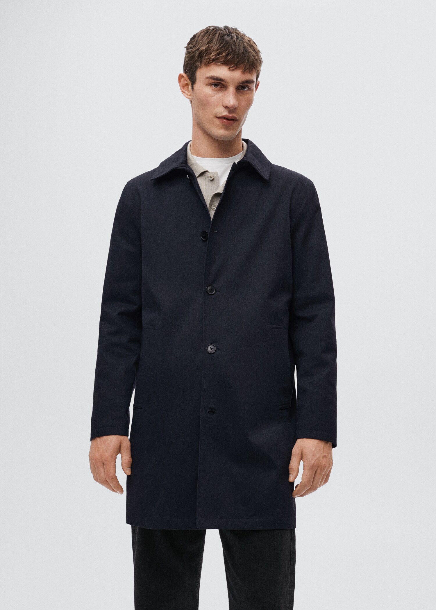 Water-repellent cotton trench coat - Medium plane