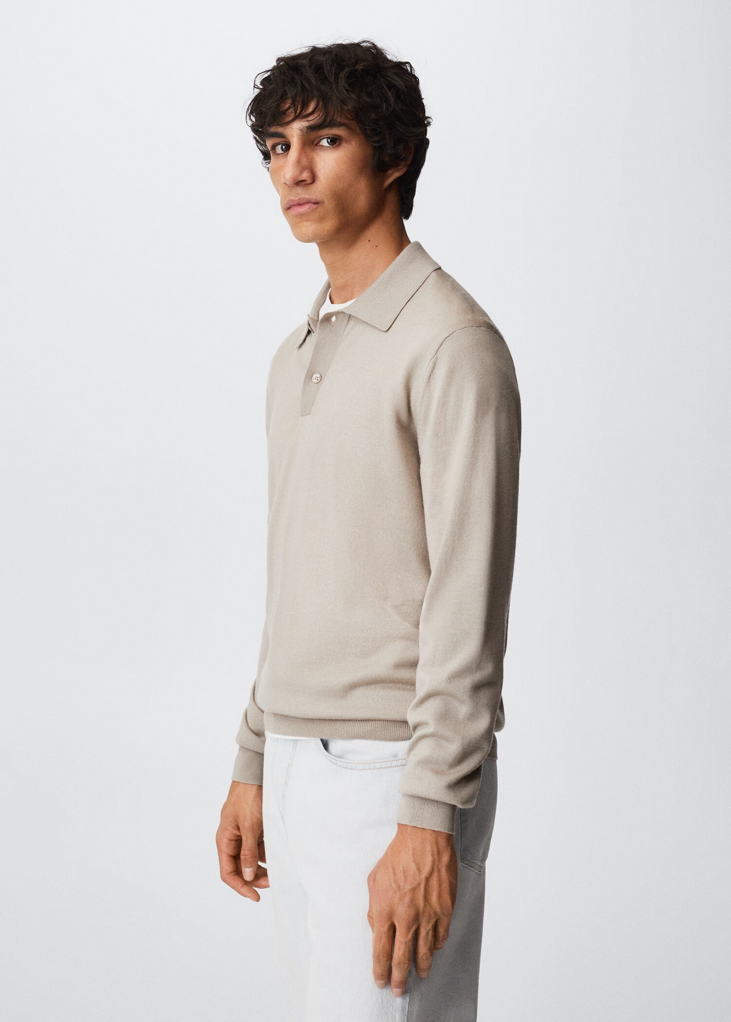 Knitted woollen polo shirt - Details of the article 2