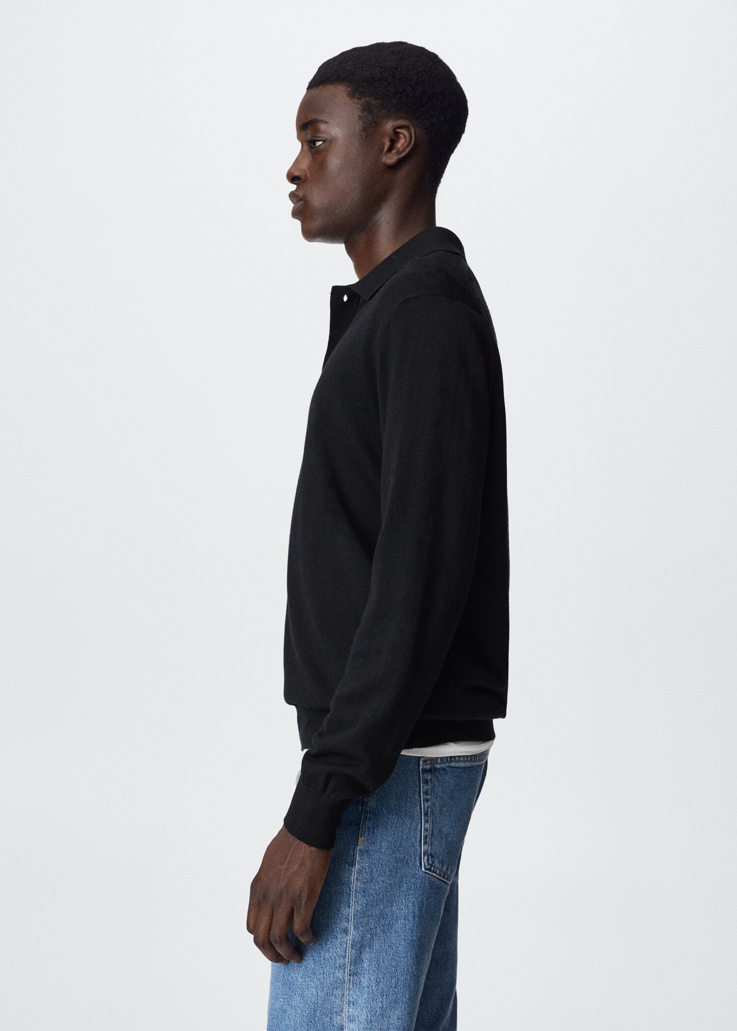 Knitted woollen polo shirt - Details of the article 2