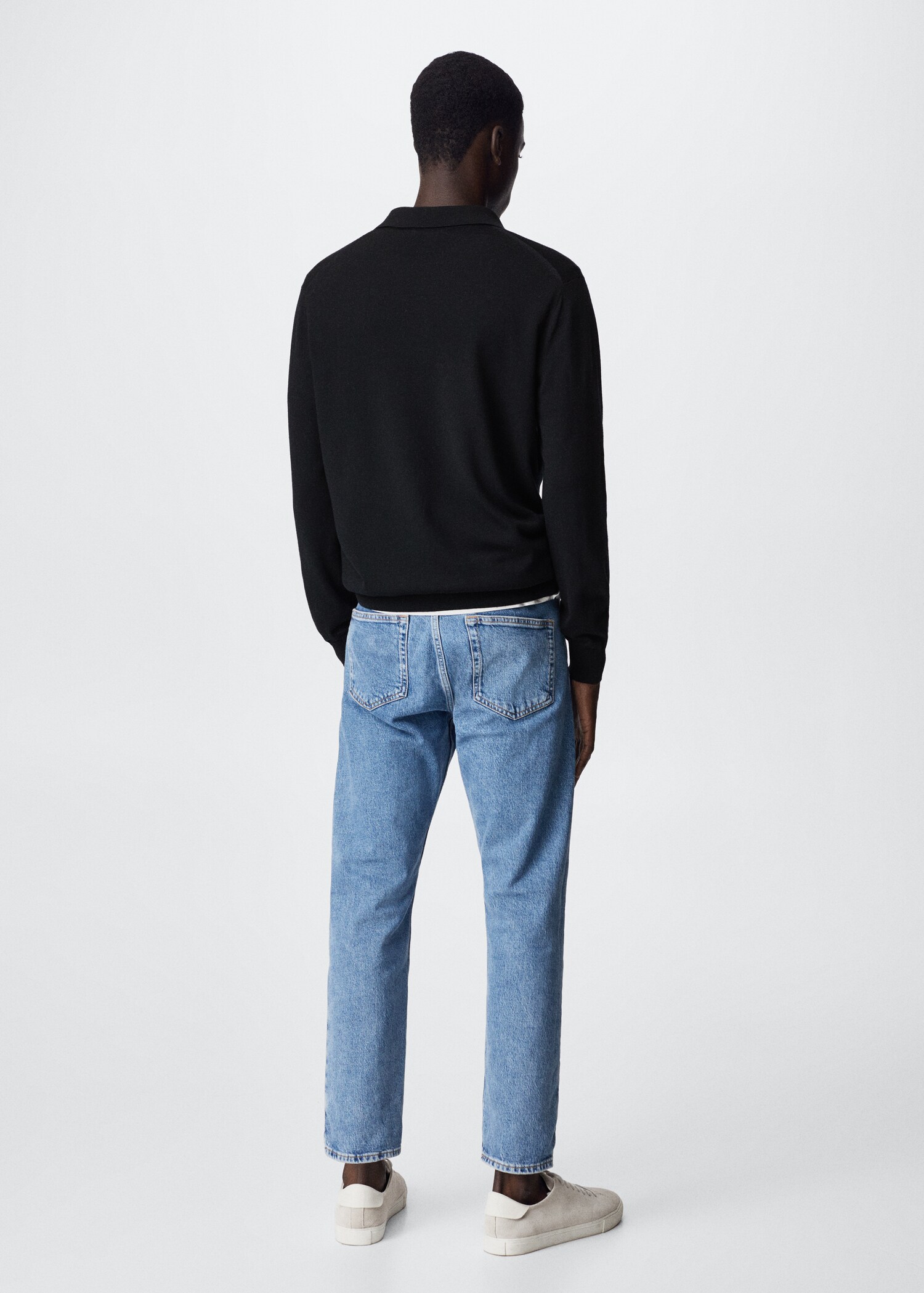 Knitted woollen polo shirt - Reverse of the article