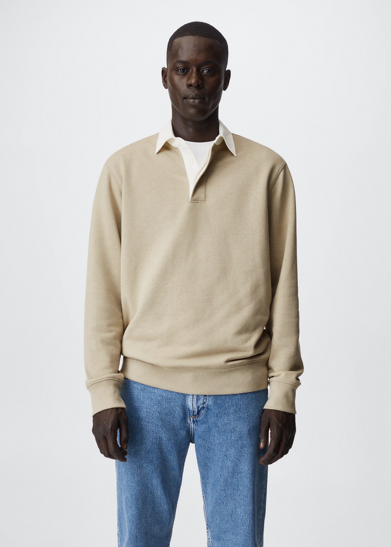 Button-down collar polo shirt - Medium plane