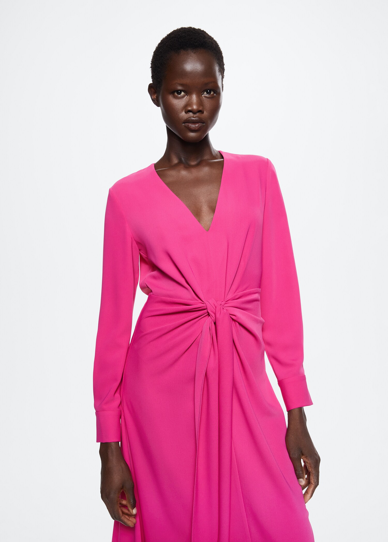 Midi-Kleid mit Schleife - Mittlere Ansicht