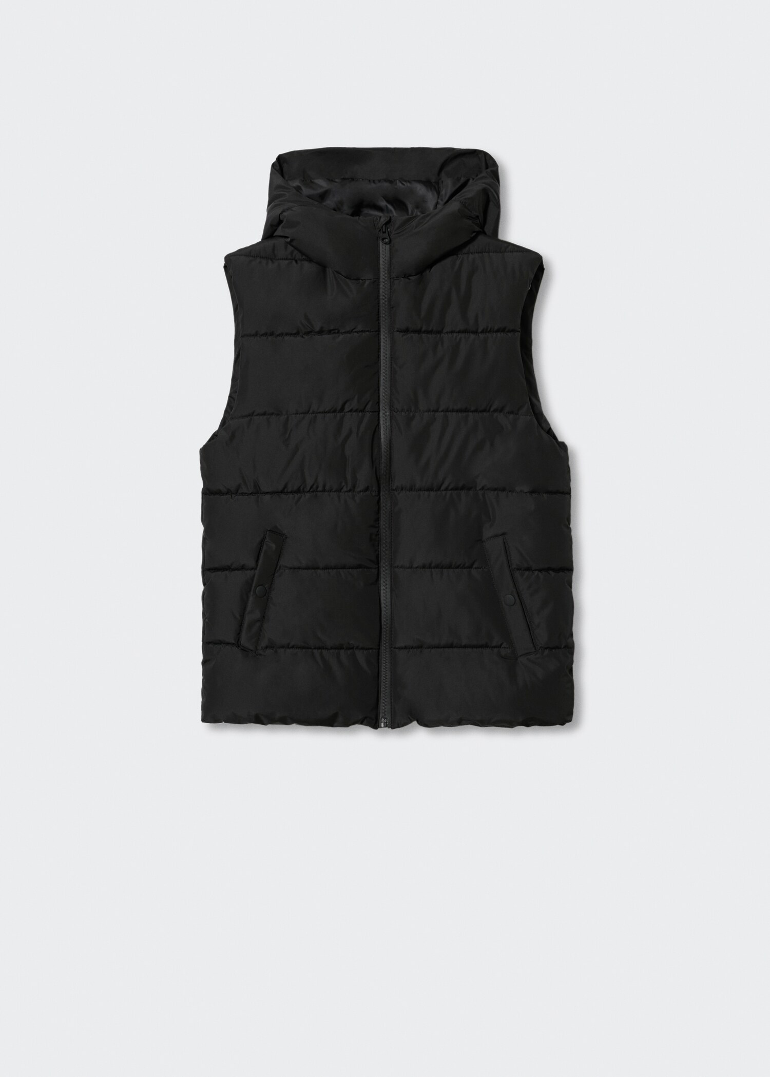 Down feather gilet with hood - Article without model