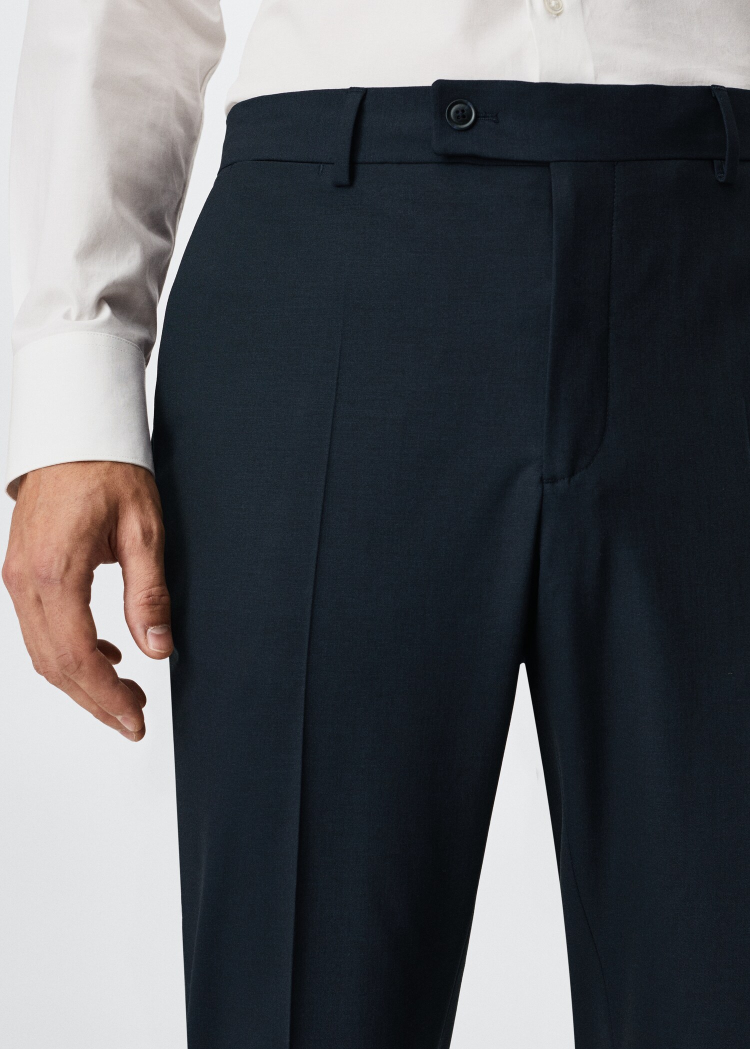 Slim fit wool suit trousers - Details of the article 1