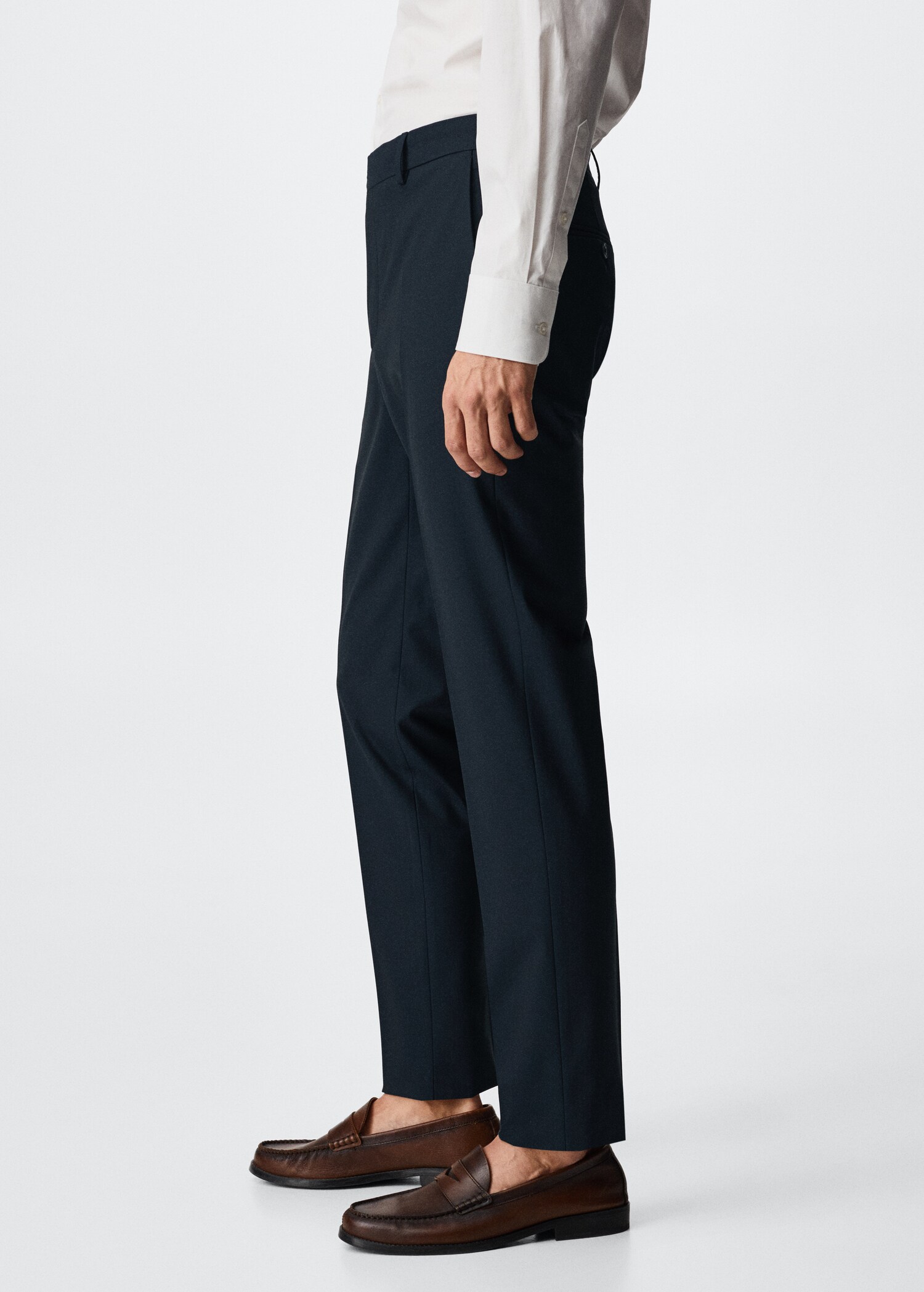 Slim fit wool suit trousers - Details of the article 2