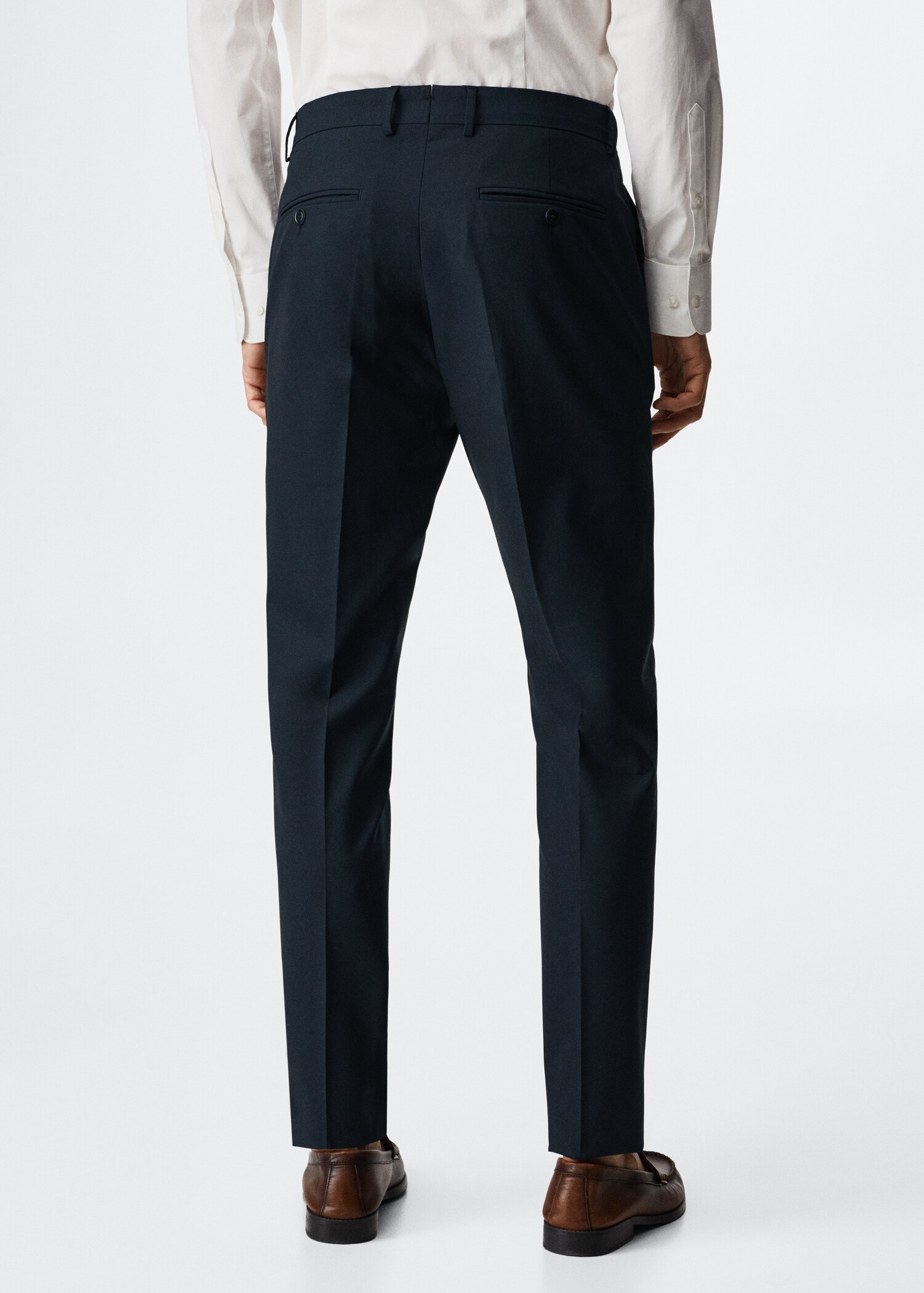 Slim fit wool suit trousers - Reverse of the article