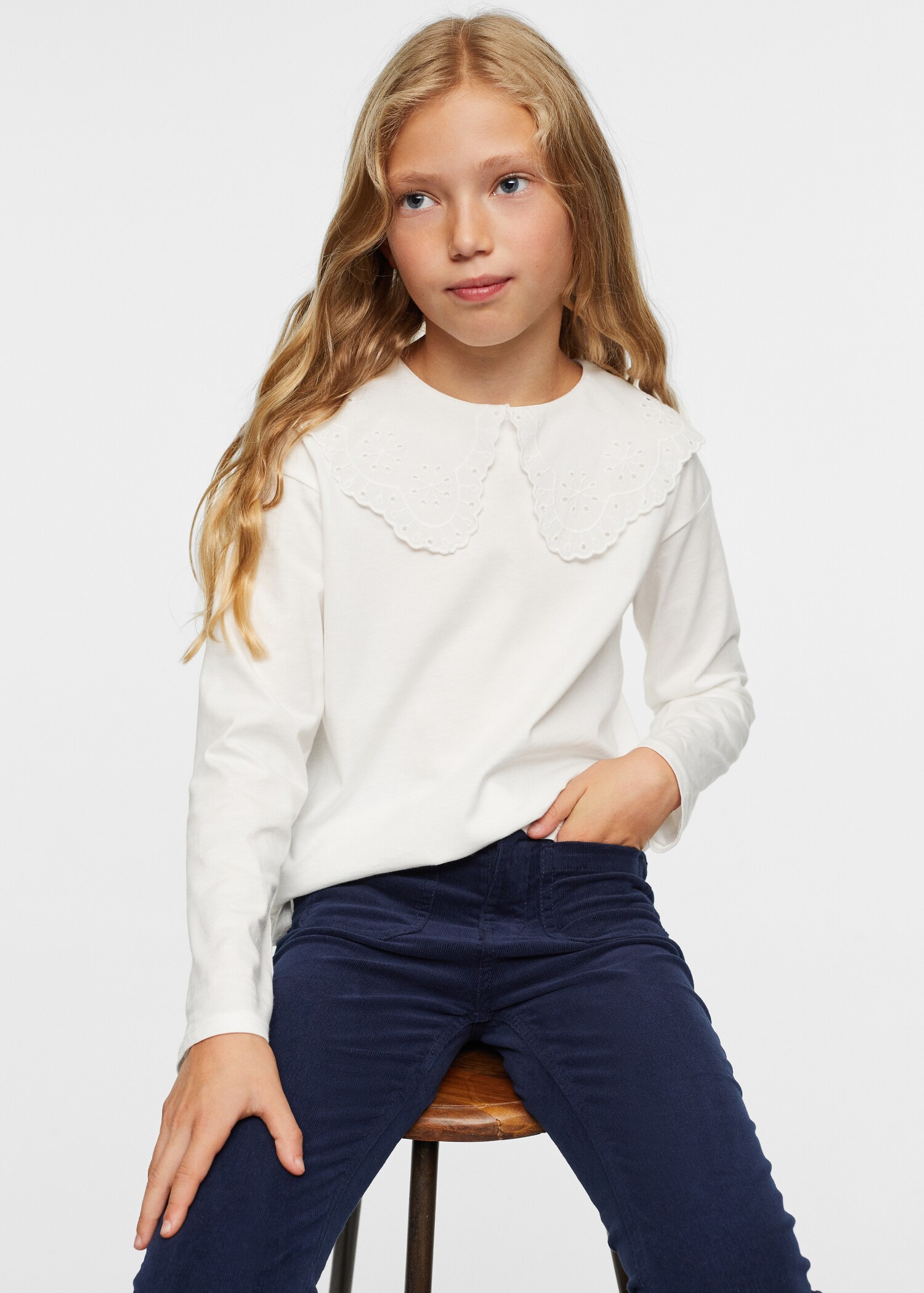 Babydoll collar cotton T-shirt - Details of the article 4