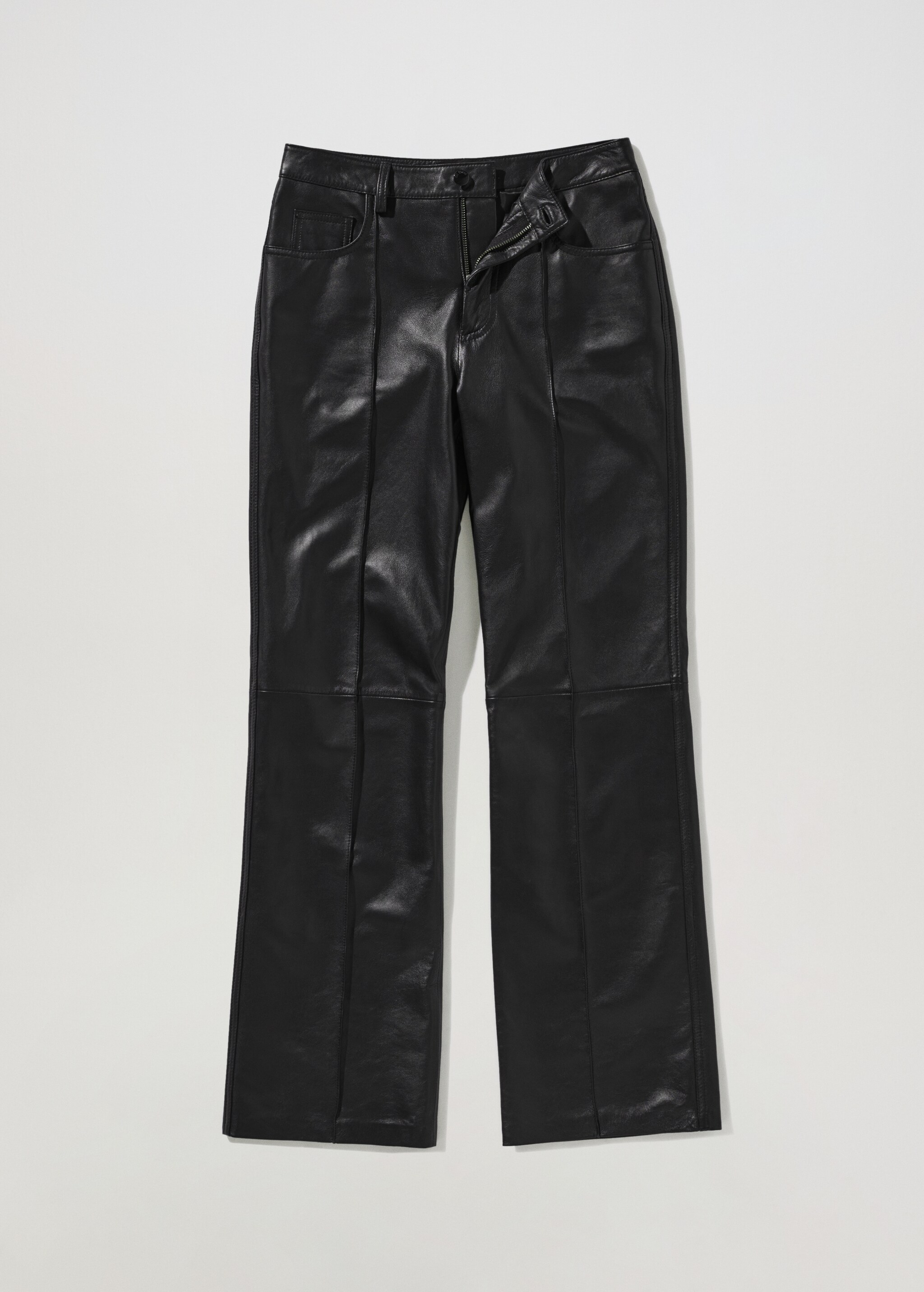 Straight-fit leather trousers - Article without model