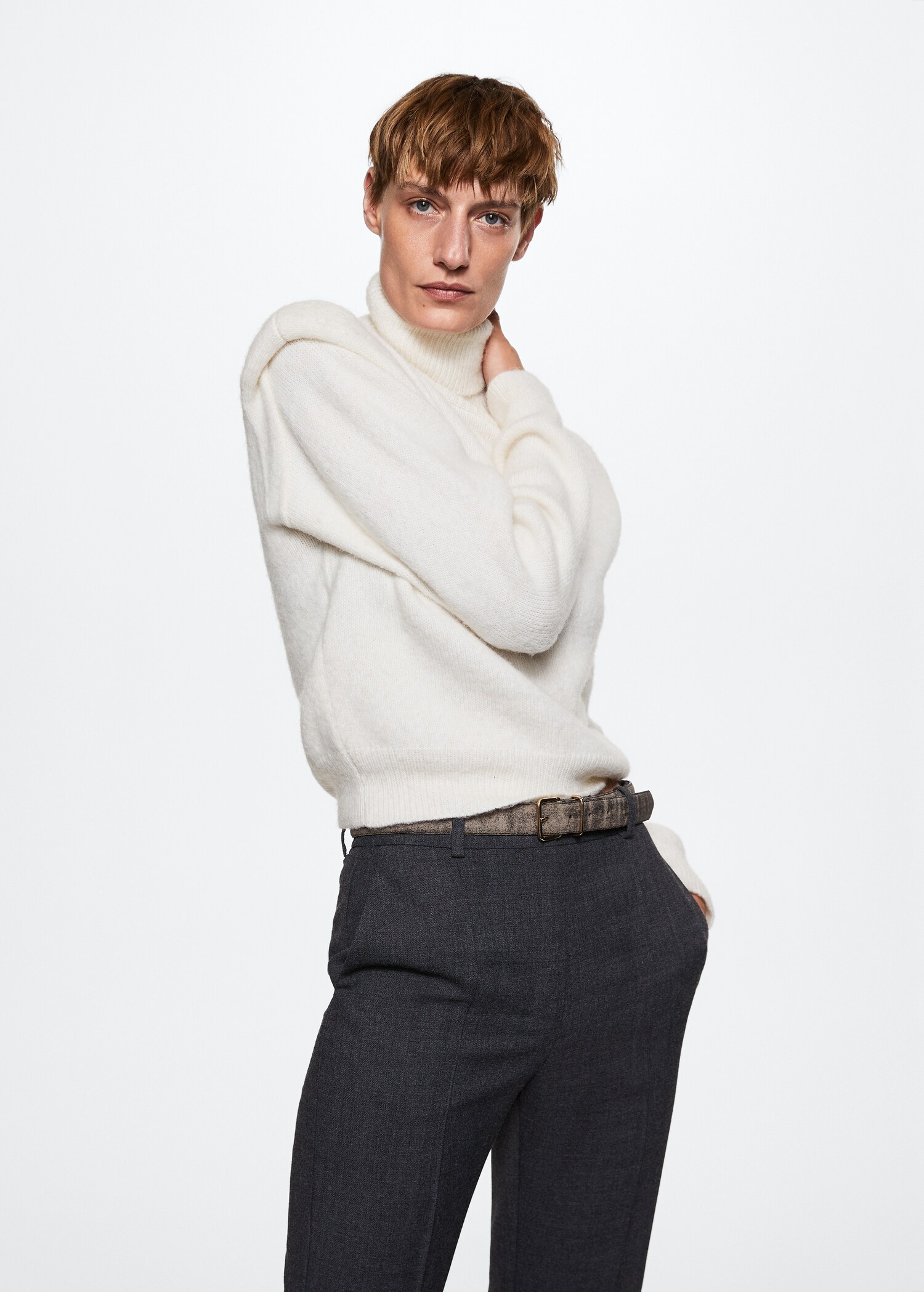 Strickpullover mit Schulterpolstern - Mittlere Ansicht